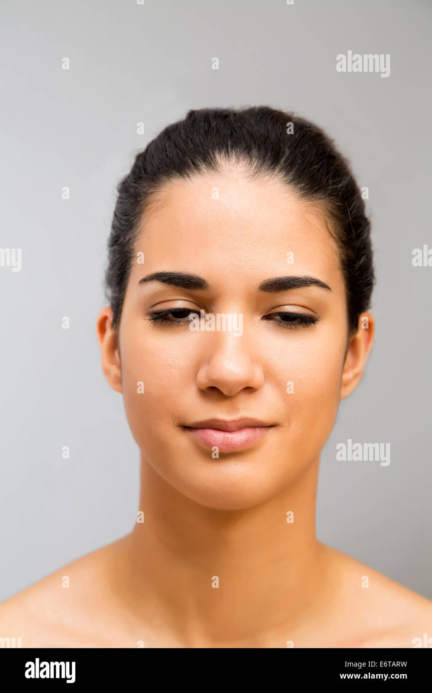 Portrait of the pretty young woman in the studio Stock Photo - Alamy