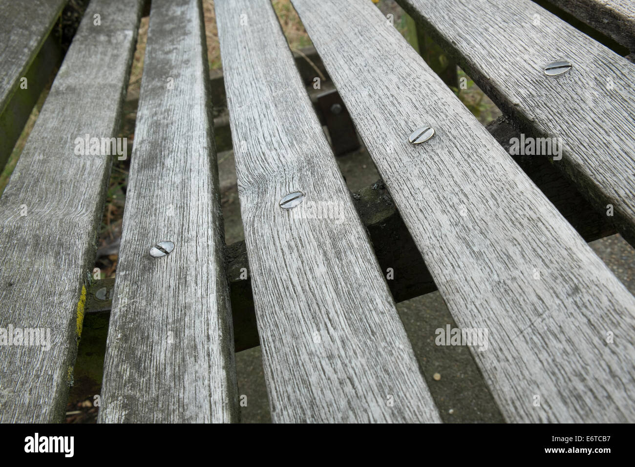 Abstract view of wooden slats on a park bench Stock Photo Alamy