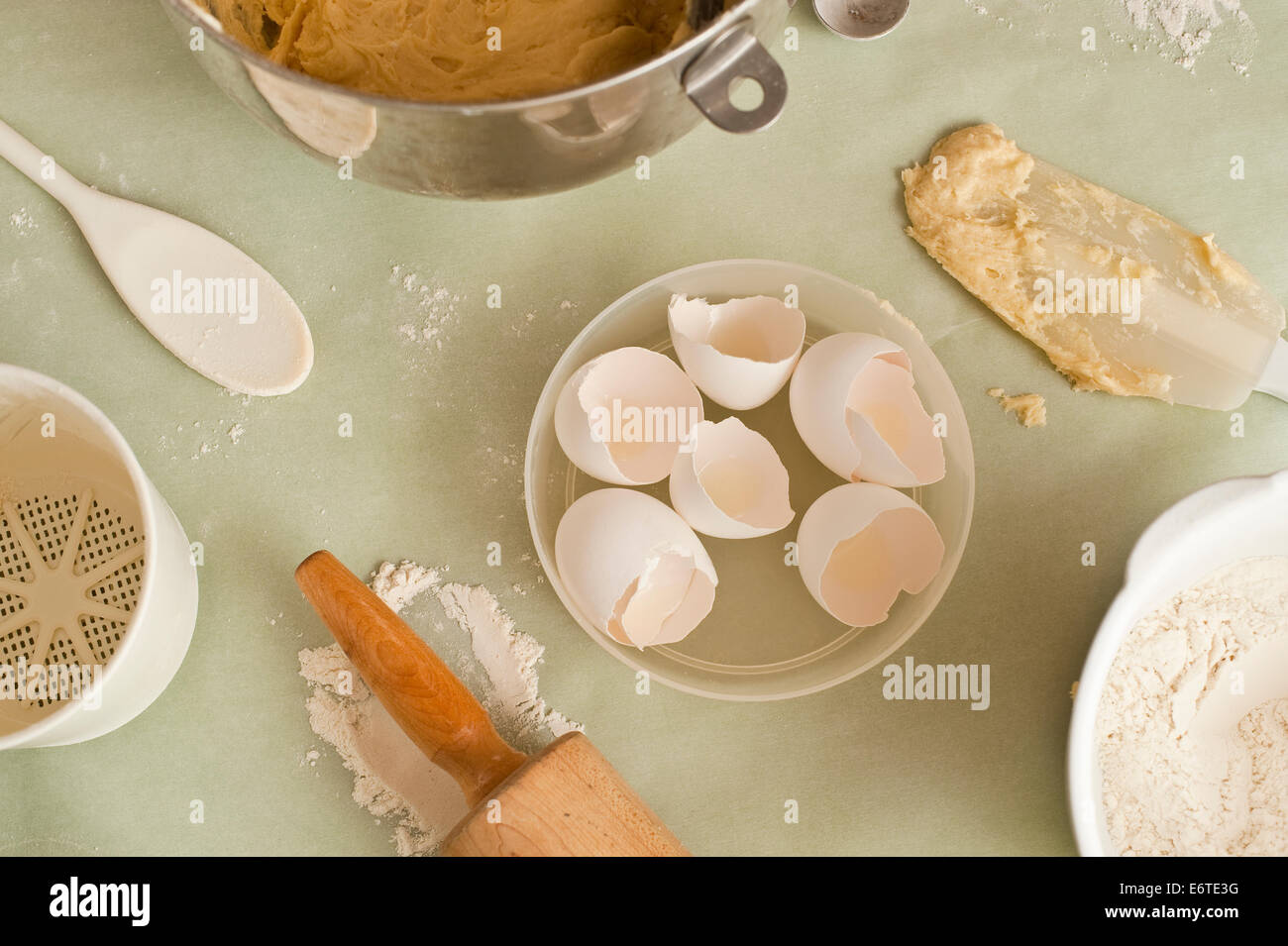 Baking cookies at Christmas time celebration with family and friends Stock Photo