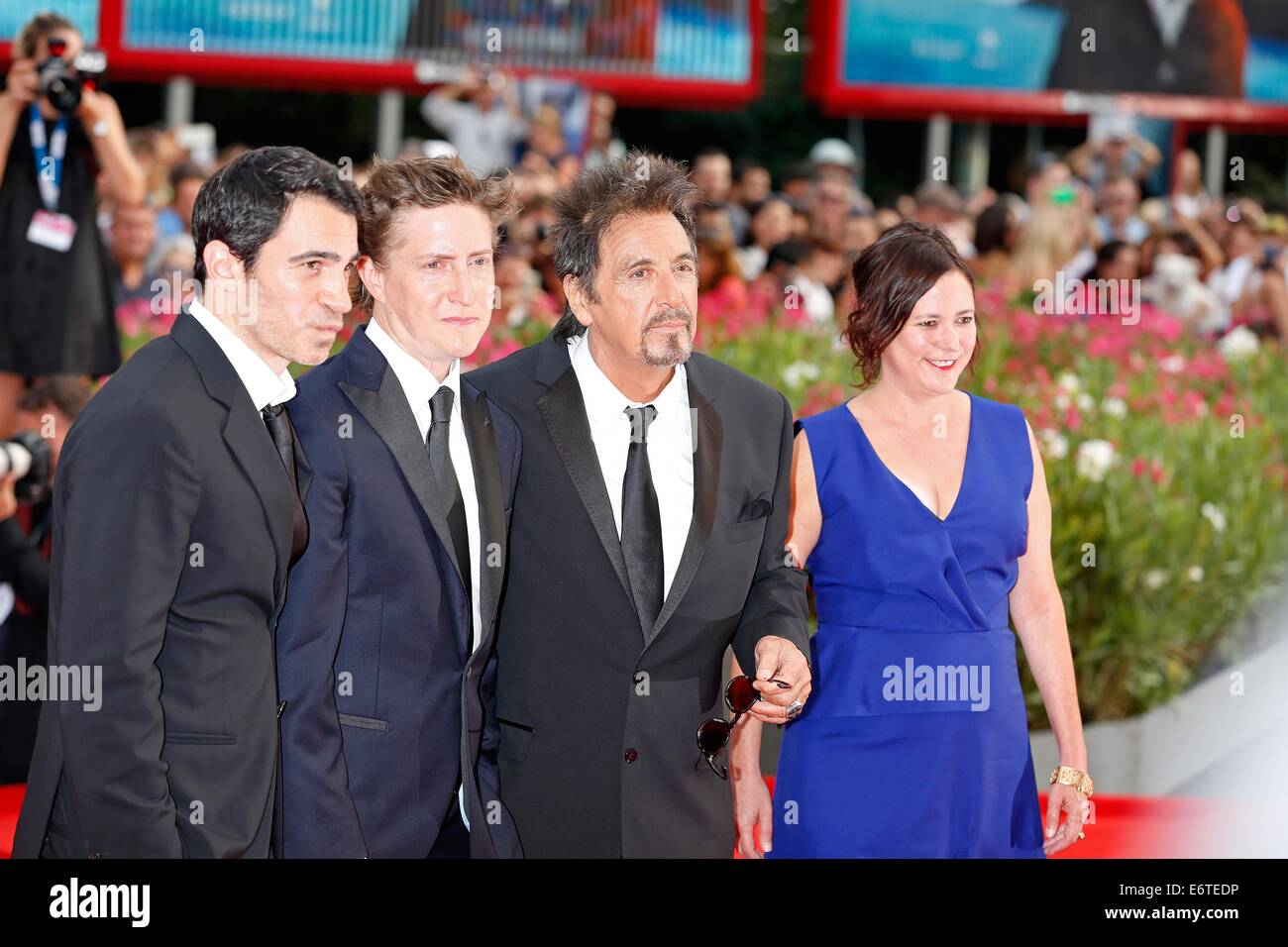 Venice, Ca, Italy. 30th Aug, 2014. Chris Messina, David Gordon Green, Al Pacino, Lisa Muskat .Manglehorn premiere.71st Venice Film Festival.August 30, 2014.Venice, Italy. Credit:  Roger Harvey/Globe Photos/ZUMA Wire/Alamy Live News Stock Photo