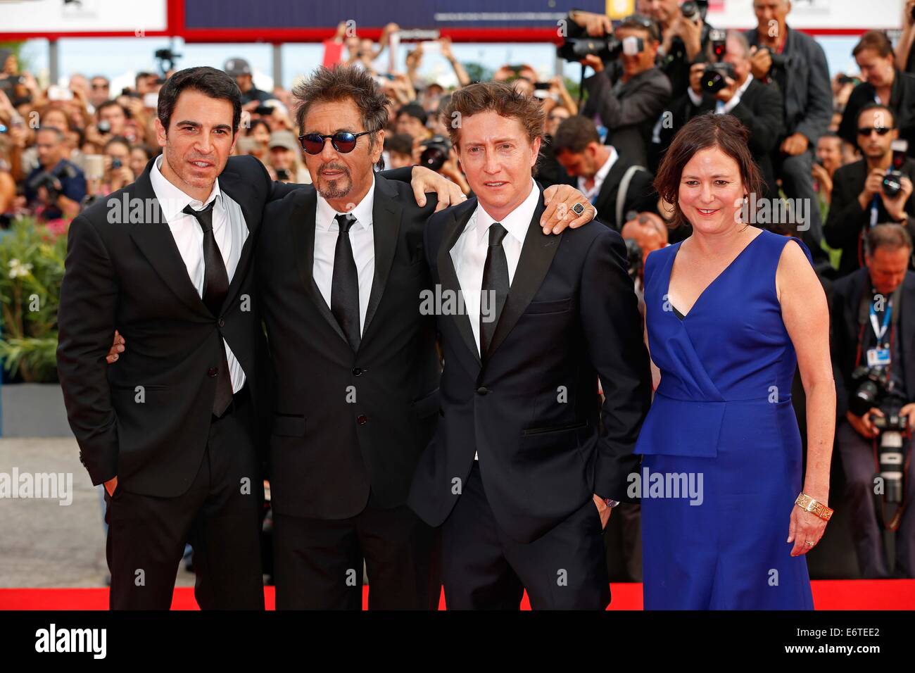 Venice, Ca, Italy. 30th Aug, 2014. Chris Messina, David Gordon Green, Al Pacino, Lisa Muskat .Manglehorn premiere.71st Venice Film Festival.August 30, 2014.Venice, Italy. Credit:  Roger Harvey/Globe Photos/ZUMA Wire/Alamy Live News Stock Photo