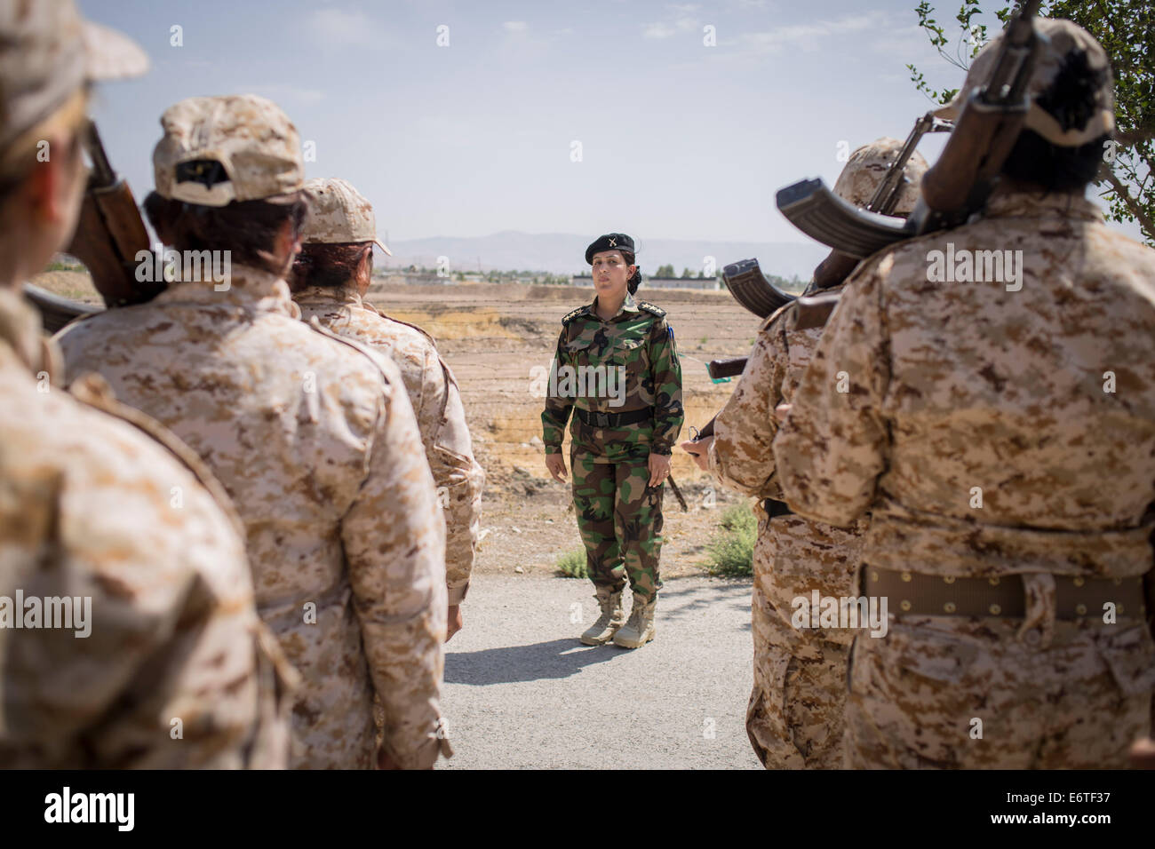 The 2nd Battalion of Female Peshmergas during their military exercises at Sulaymaniyah. The group is exclusively comprised of 550 females, which was organized and officially part of Kurdish National Arrmy on November 18, 1996. © Vianney Le Caer/Pacific Press/Alamy Live News Stock Photo