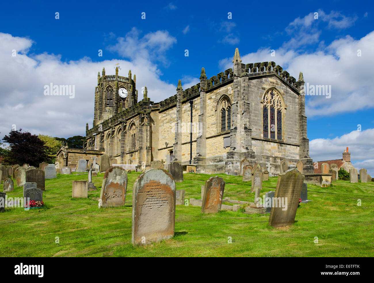 St Michael's Church, in the village of Coxwold, North Yorkshire, England UK Stock Photo