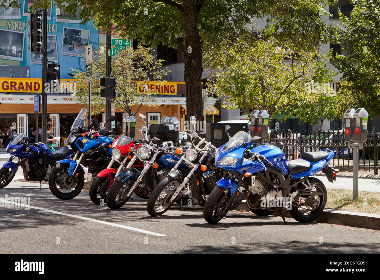 Street parked motorcycles Washington, DC USA Stock Photo Alamy