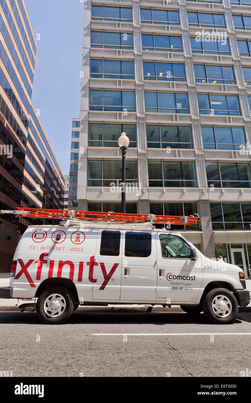 Comcast Xfinity utility work van Washington, DC USA Stock Photo Alamy