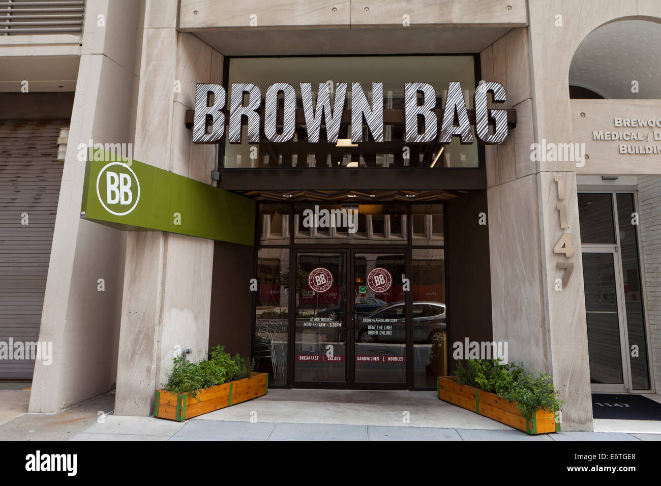 Brown Bag restaurant storefront Washington, DC USA Stock Photo Alamy