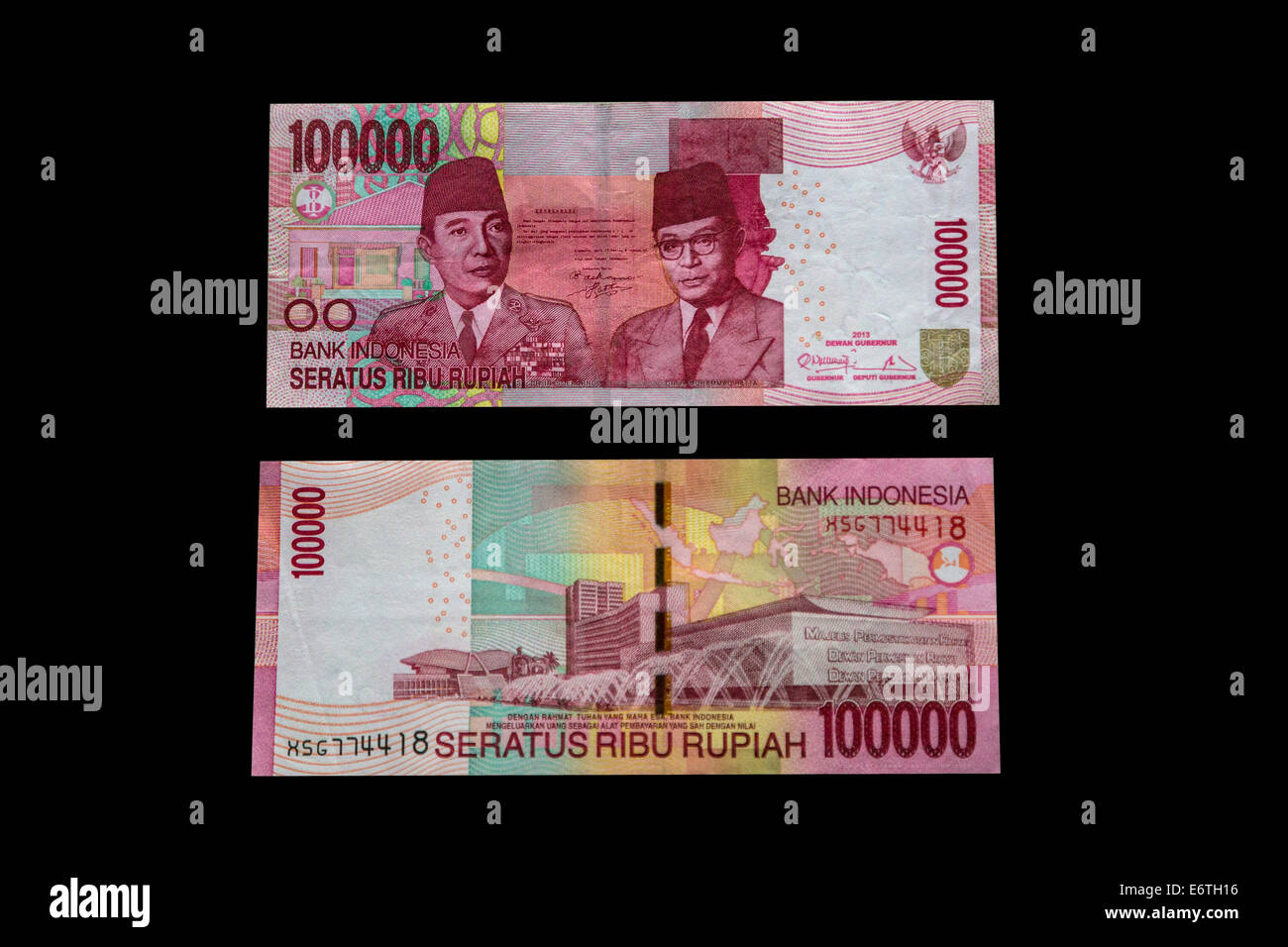 Yogyakarta Java Indonesia 100 000 Rupiah Banknote Sukarno