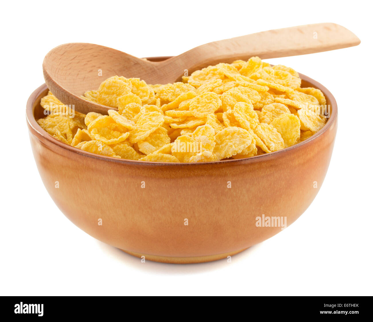 corn flakes in bowl isolated on white background Stock Photo Alamy