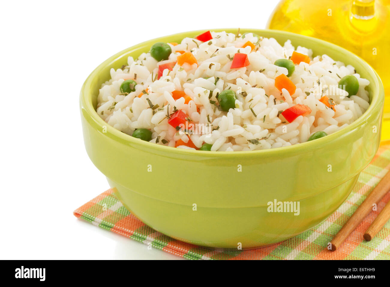 bowl full of rice isolated on white background Stock Photo - Alamy