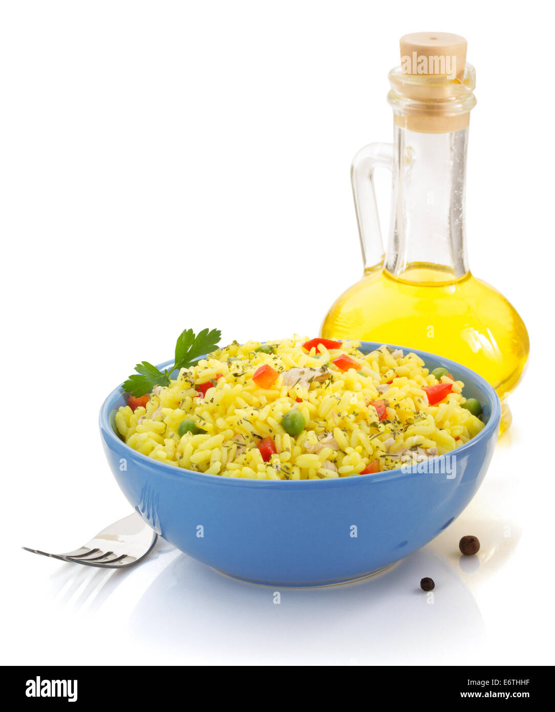 bowl full of rice isolated on white background Stock Photo - Alamy