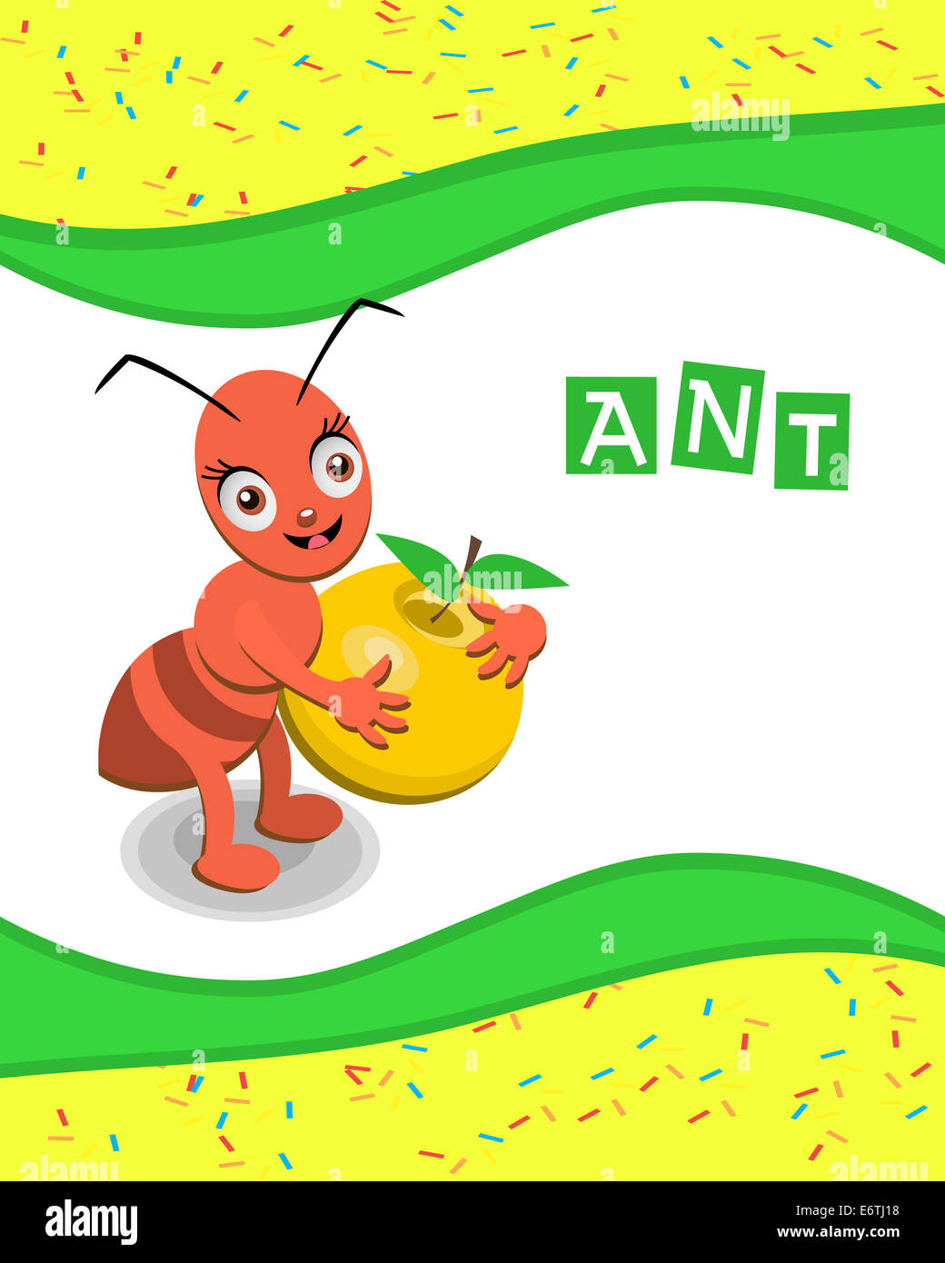 Ant from the collection of alphabet animals Stock Photo