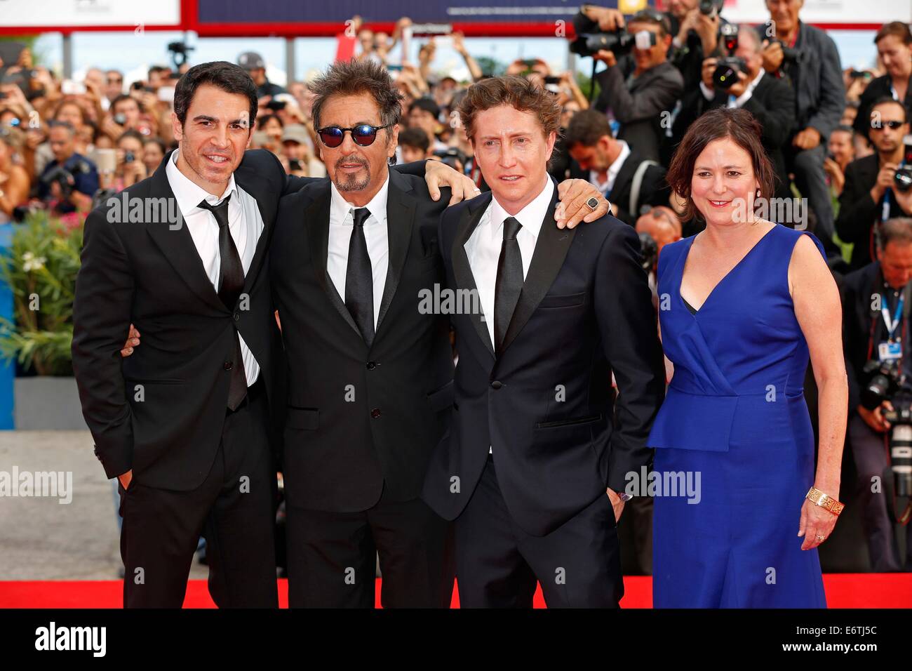 Venice, Italy. 30th Aug, 2014. CHRIS MESSINA, DAVID GORDON GREEN, AL PACINO and LISA MUSKAT arrive for the premiere of 'Manglehorn' at the 71st Venice International Film Festival at the Lido in Venice, Italy. The movie is presented in the official competition at the festival that runs from 27 August to 6 September. Credit:  Roger Harvey/Globe Photos/ZUMA Wire/Alamy Live News Stock Photo
