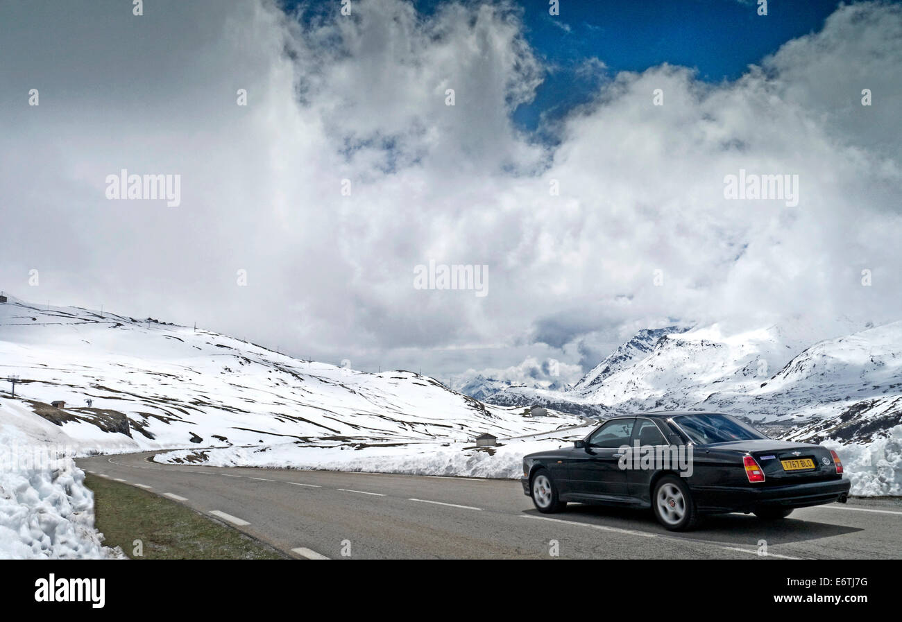 Bentley Continental SC 1999 on the Col du Mont Cenis France Stock Photo