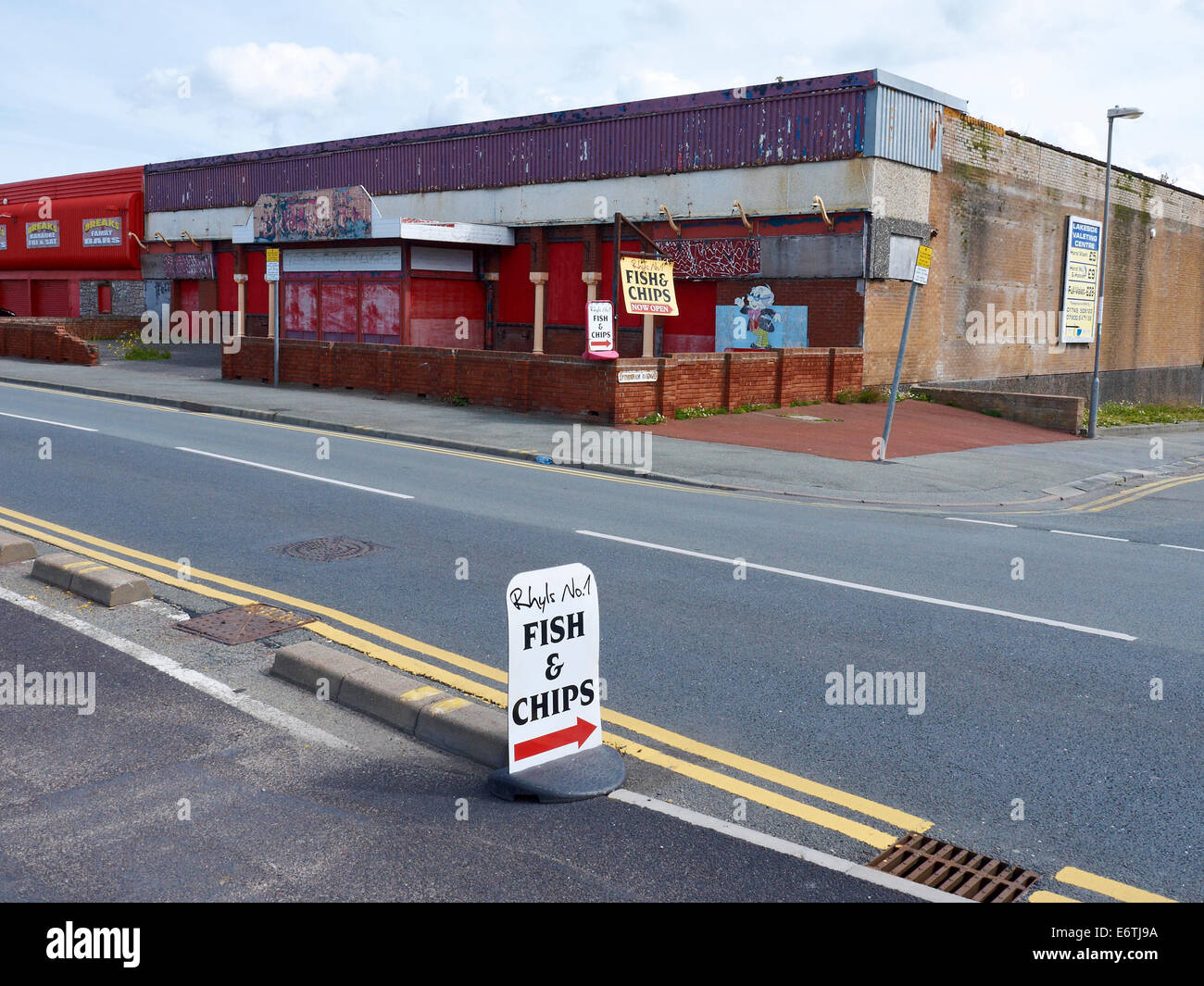 Advert for No1 fish & Chips shop in Rhyl Denbighshire Wales UK Stock Photo
