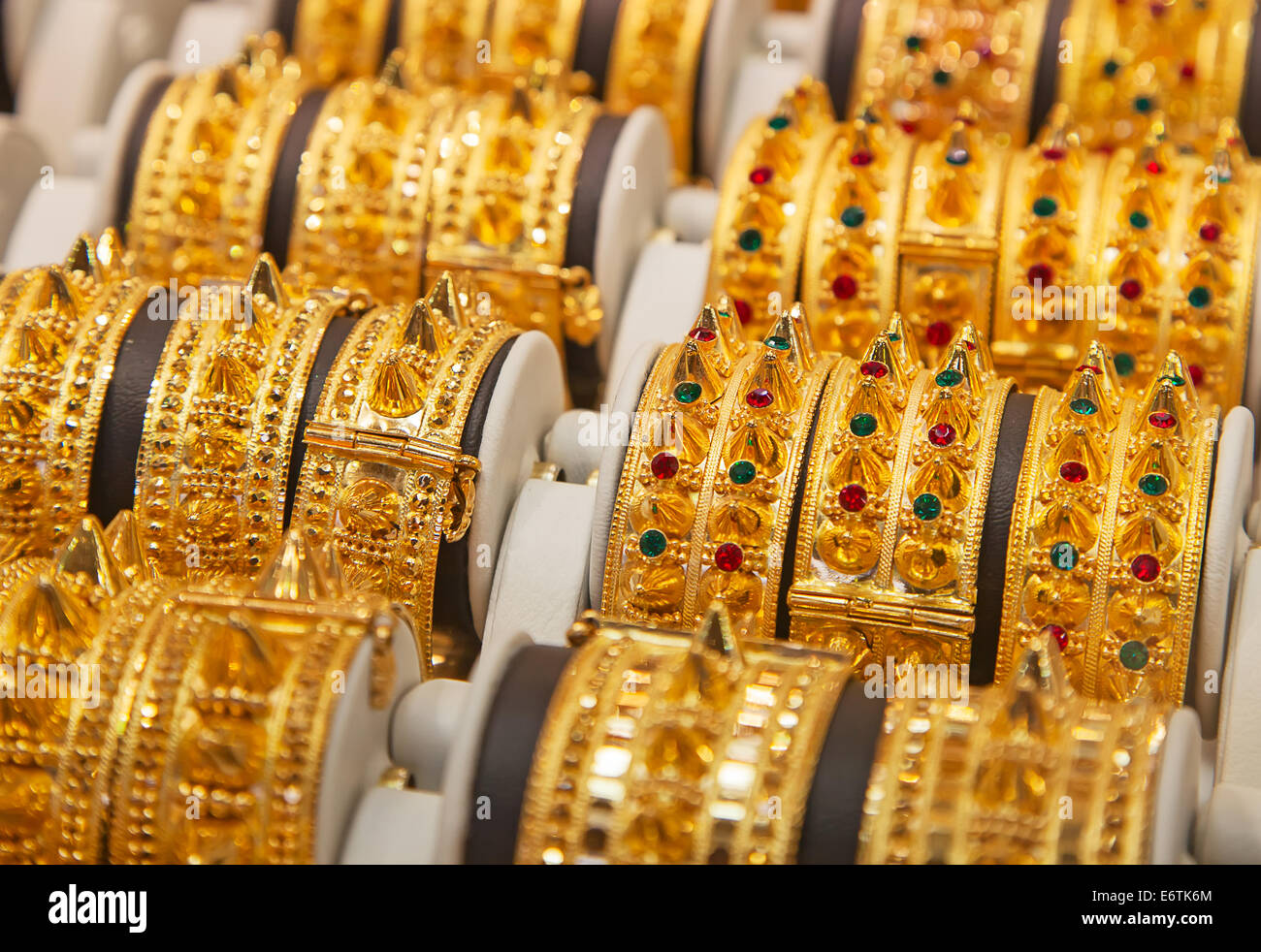 Gold on the famous 'Golden souk' in Dubai Stock Photo