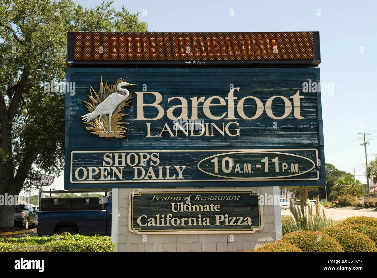 Barefoot Landing Sign Myrtle Beach South Carolina USA Stock Photo Alamy
