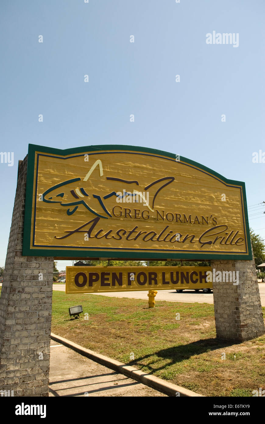 Greg normans australian grille sign hires stock photography and images