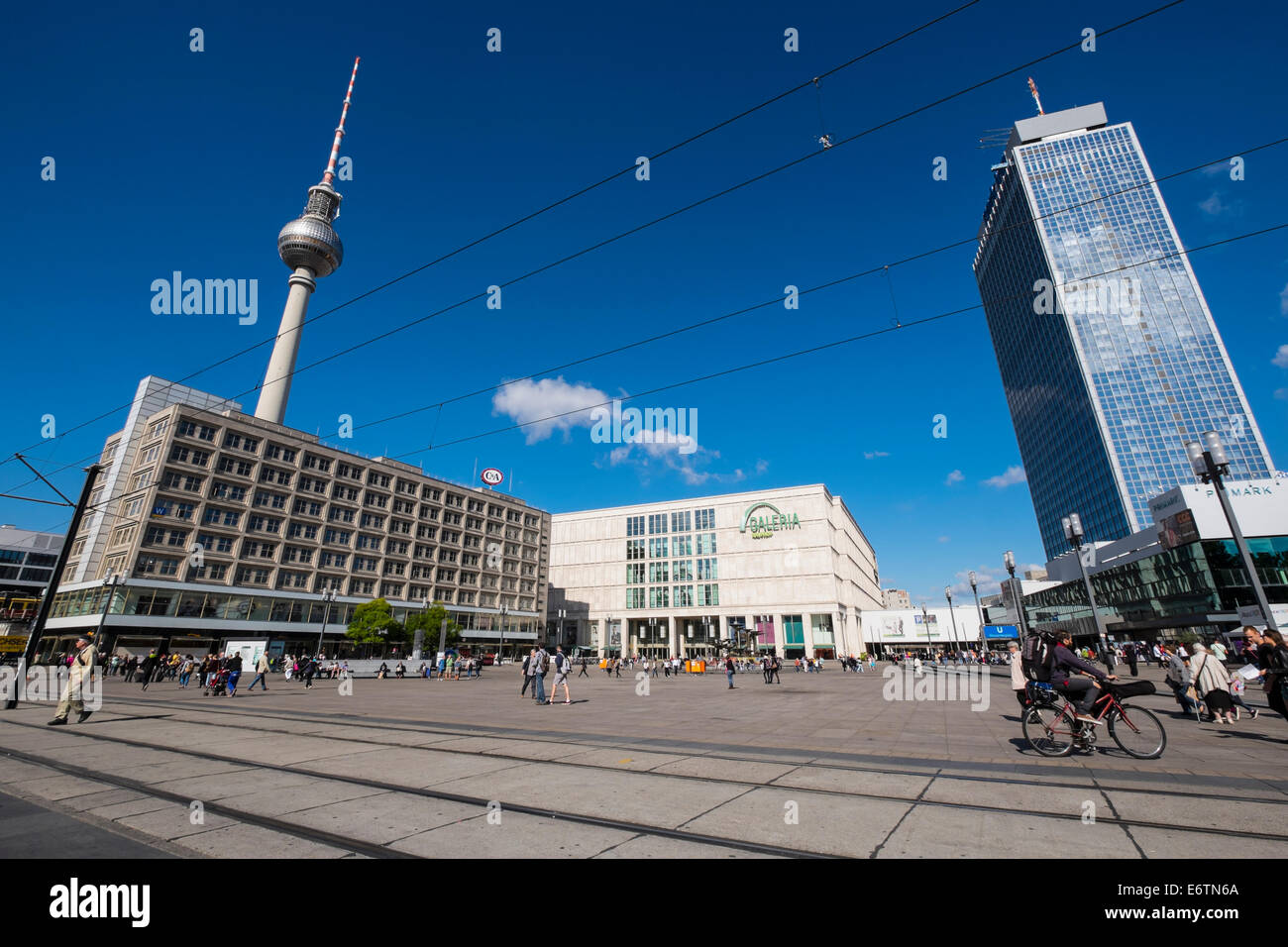 View of Alexanderplatz in Mitte Berlin Germany Stock Photo