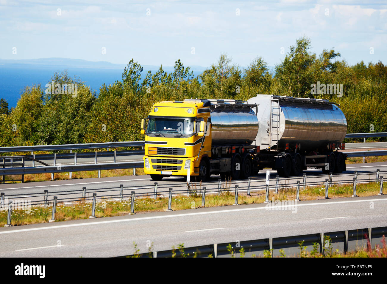 fuel-truck on the move Stock Photo