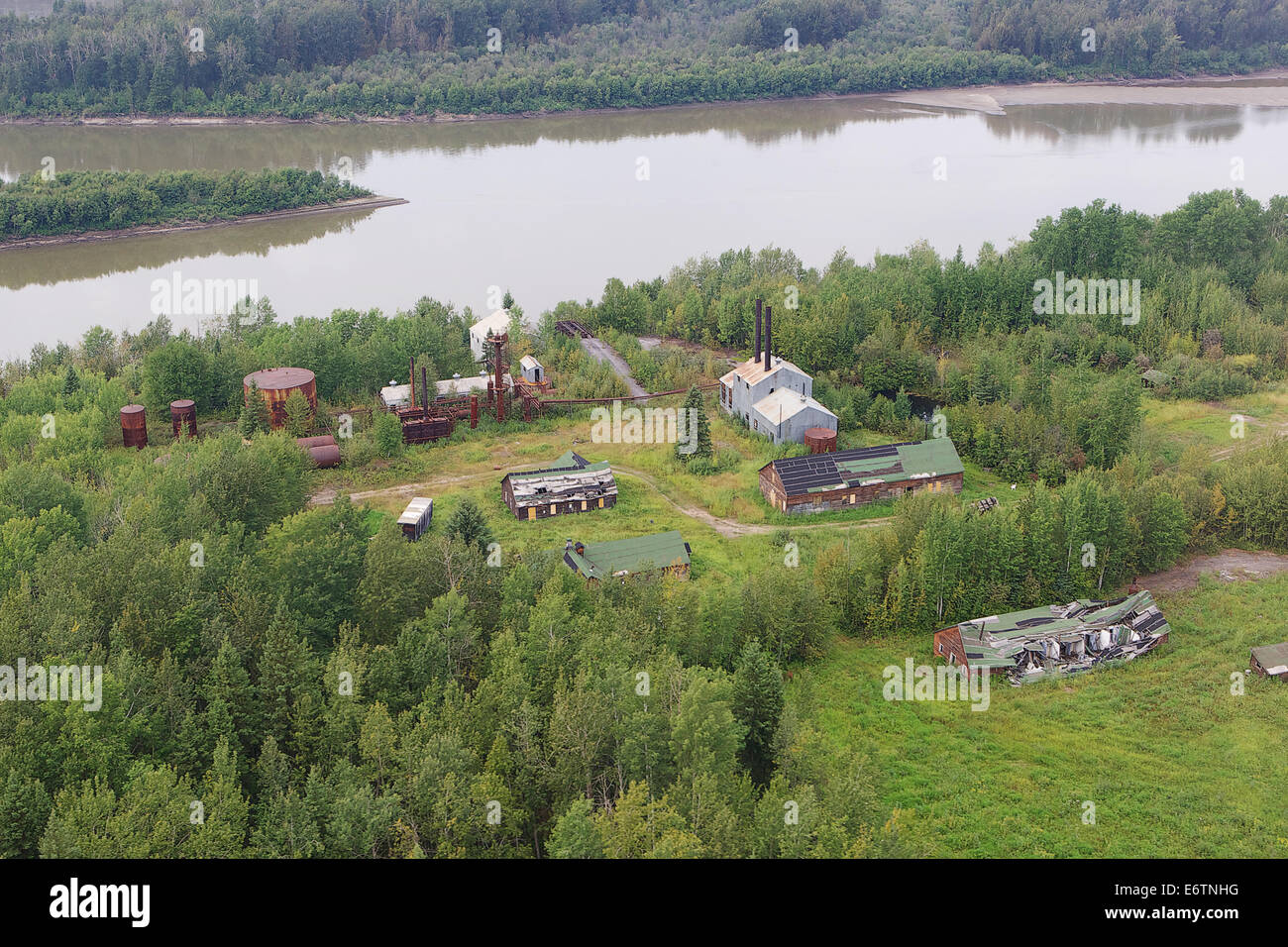 Overhead view of original Bitumont site in Northern Alberta Stock Photo ...
