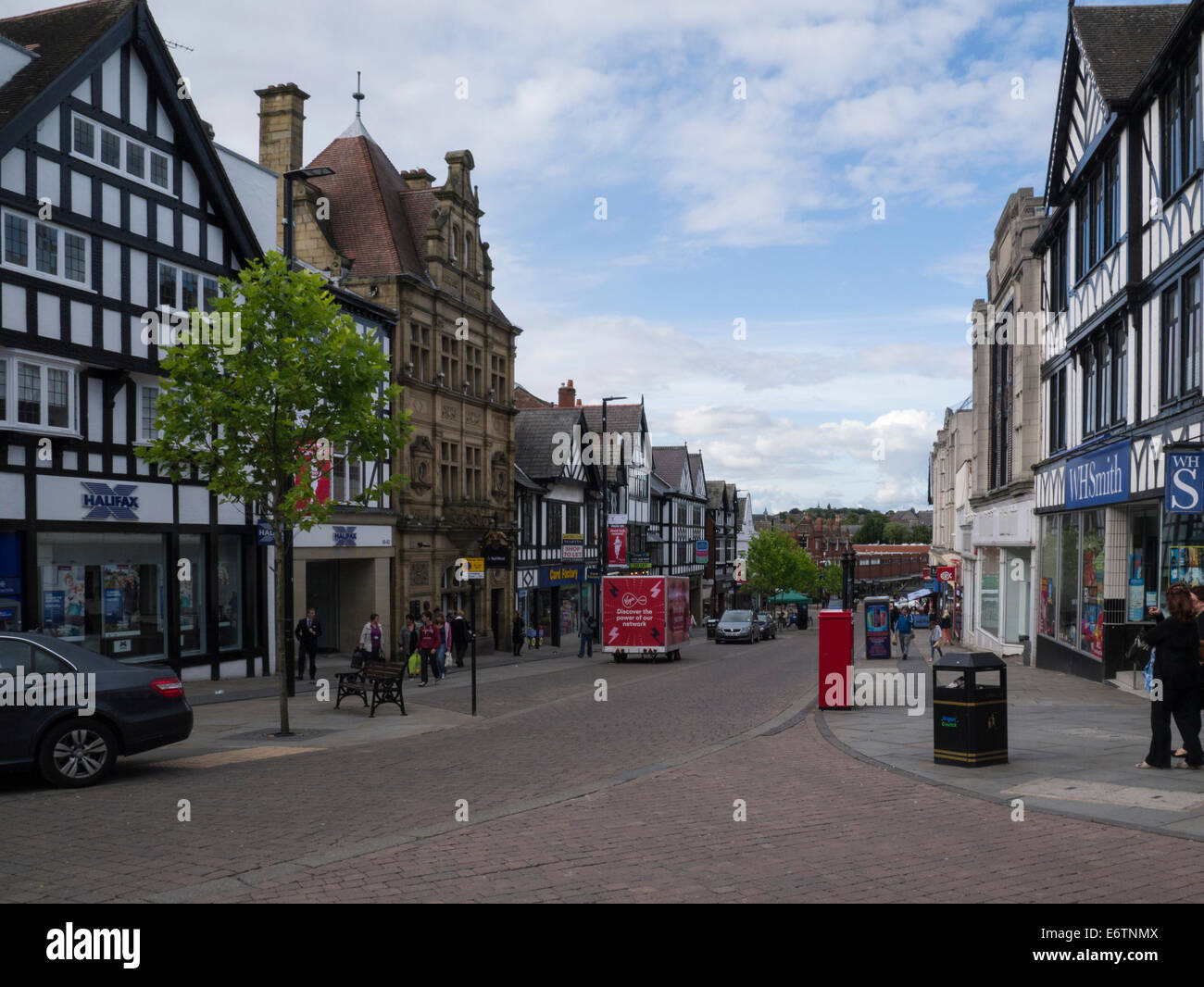 View down Standishgate Wigan Town Centre Greater Manchester England UK Stock Photo