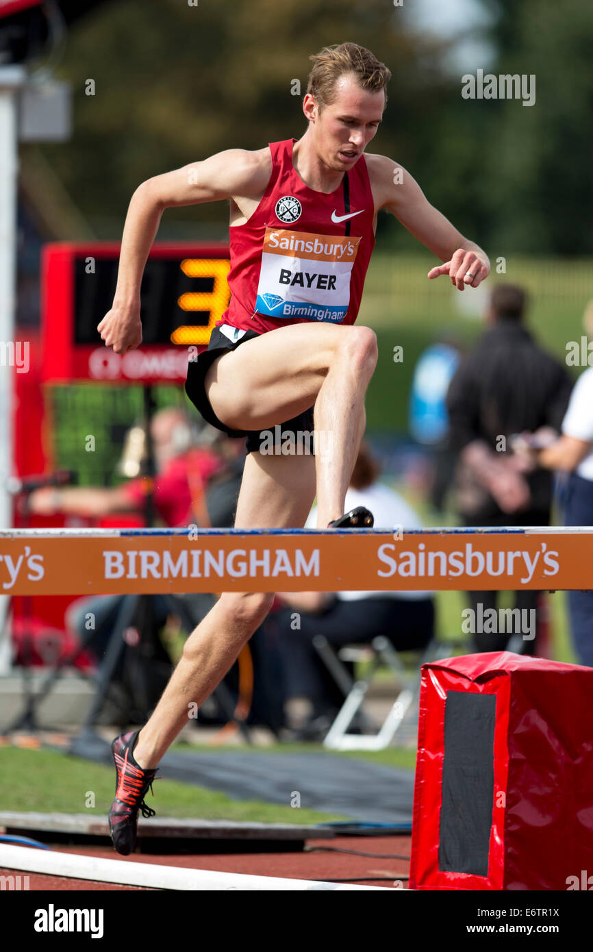 Andrew BAYER, 3000m Steeplechase Men's race Diamond League 2014 Sainsbury's Birmingham Grand Prix, Alexander Stadium, UK Stock Photo