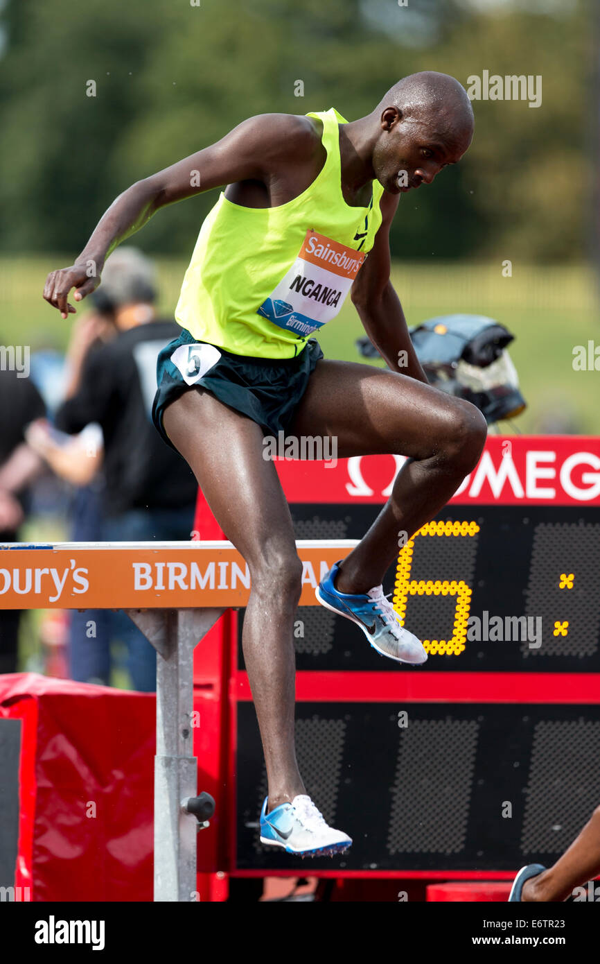 Bernard NGANGA, 3000m Steeplechase Men's race Diamond League 2014 Sainsbury's Birmingham Grand Prix, Alexander Stadium, UK Stock Photo