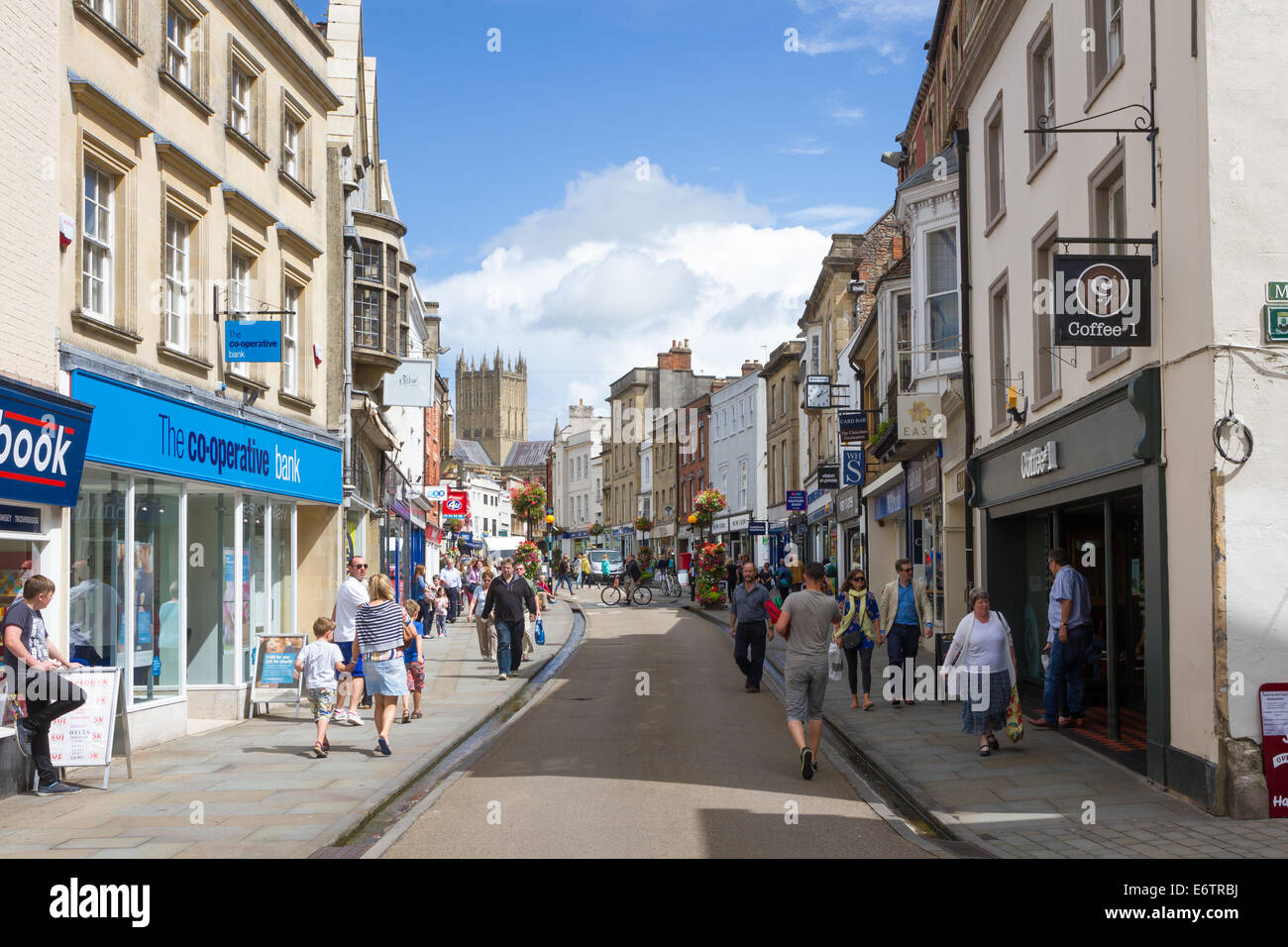 Wells Town Centre, Somerset Stock Photo - Alamy