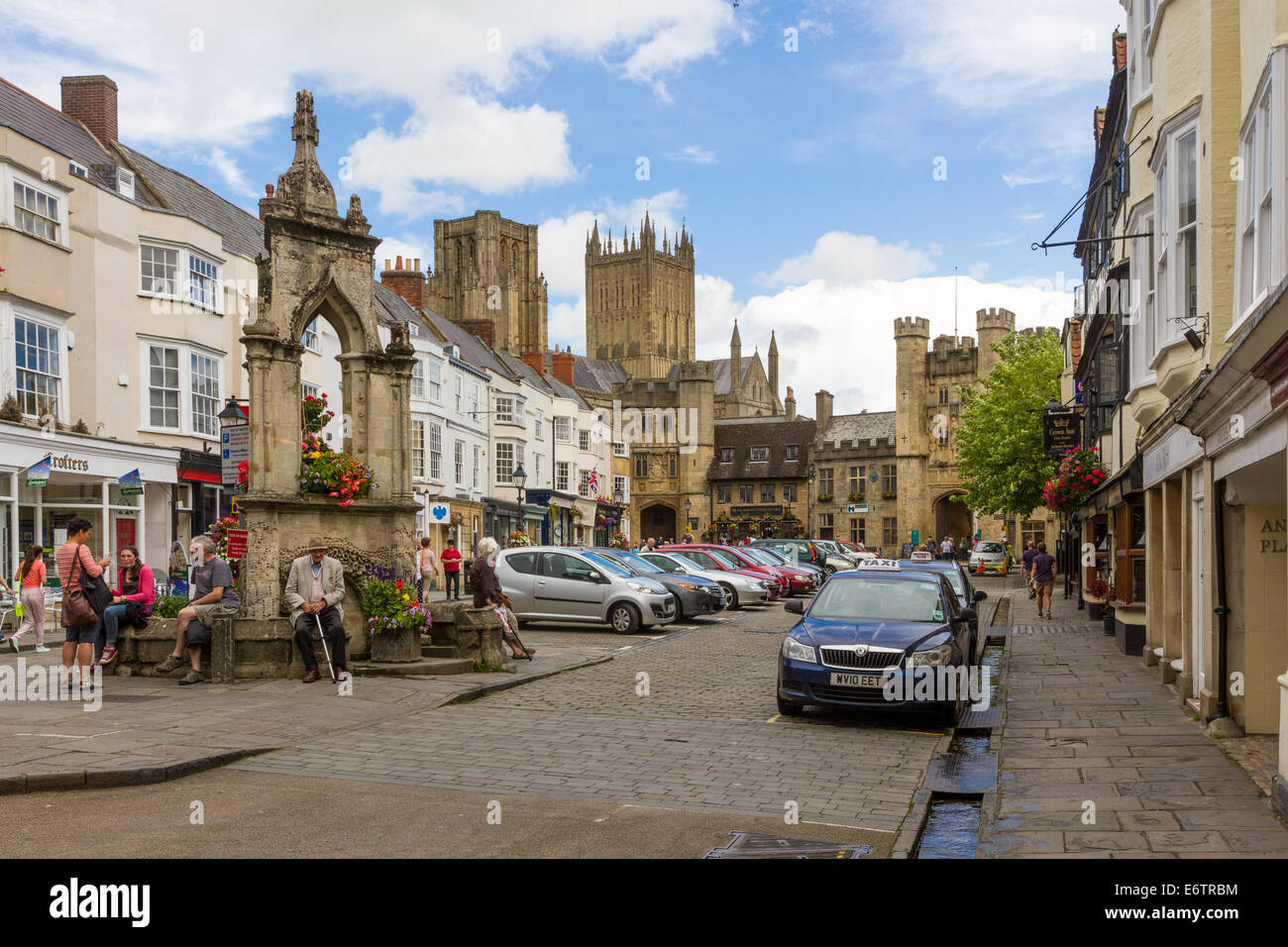 The Market Square in Wells, Somerset. Stock Photo