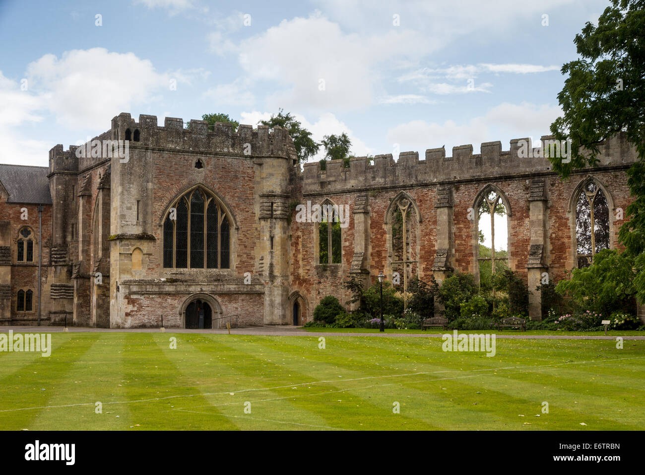 The Bishops Palace Chapel and Gardens in Wells, Somerset Stock Photo