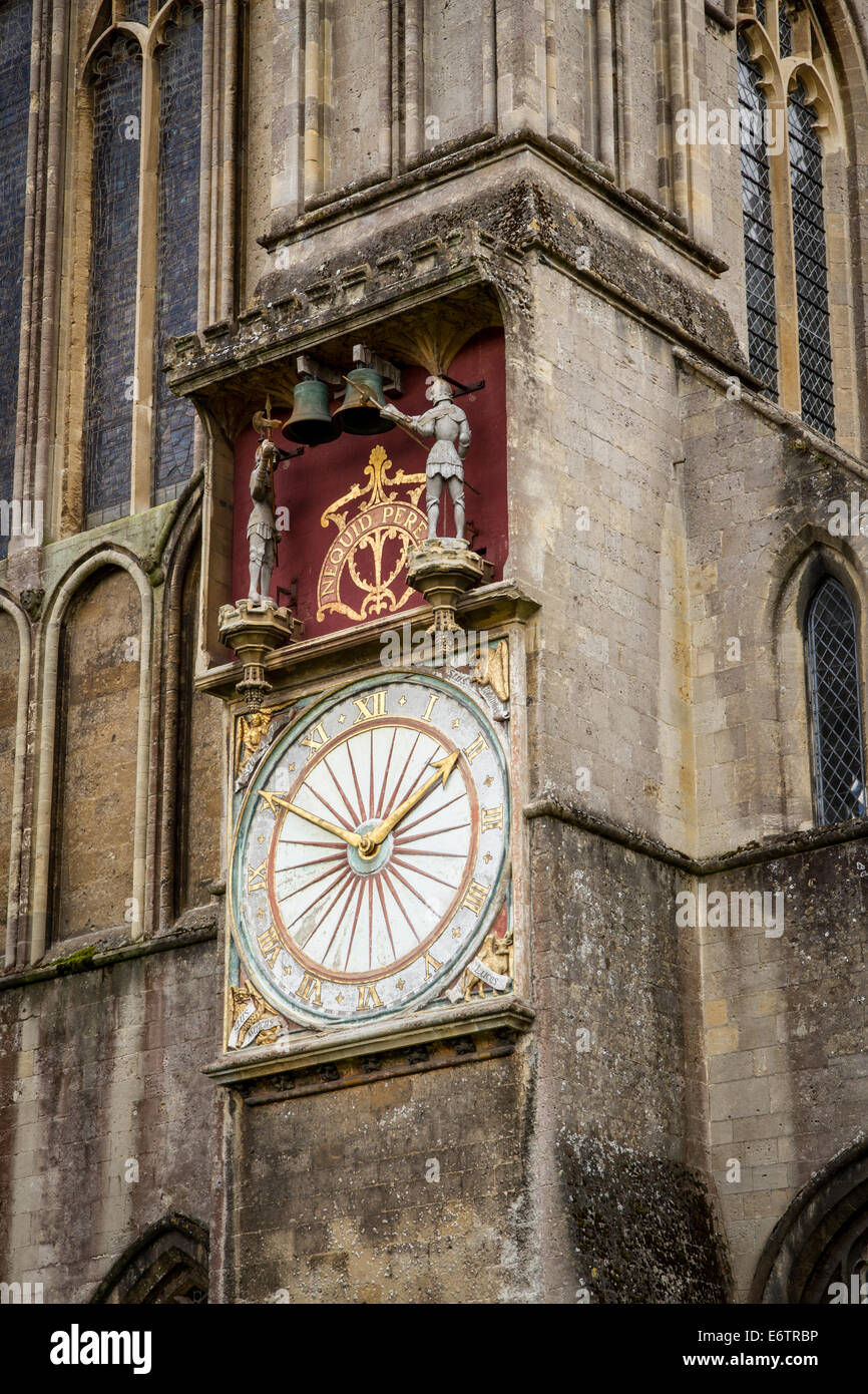 Architectural detail on Wells Cathedral in Somerset Stock Photo