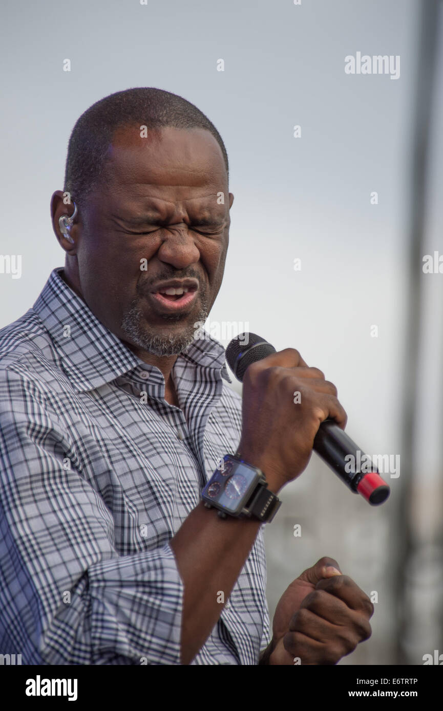 LINCOLN, CA - August 29: Brian McKnight performs at Thunder Valley Casino Resort in Lincoln, California on August 29, 2014 Stock Photo
