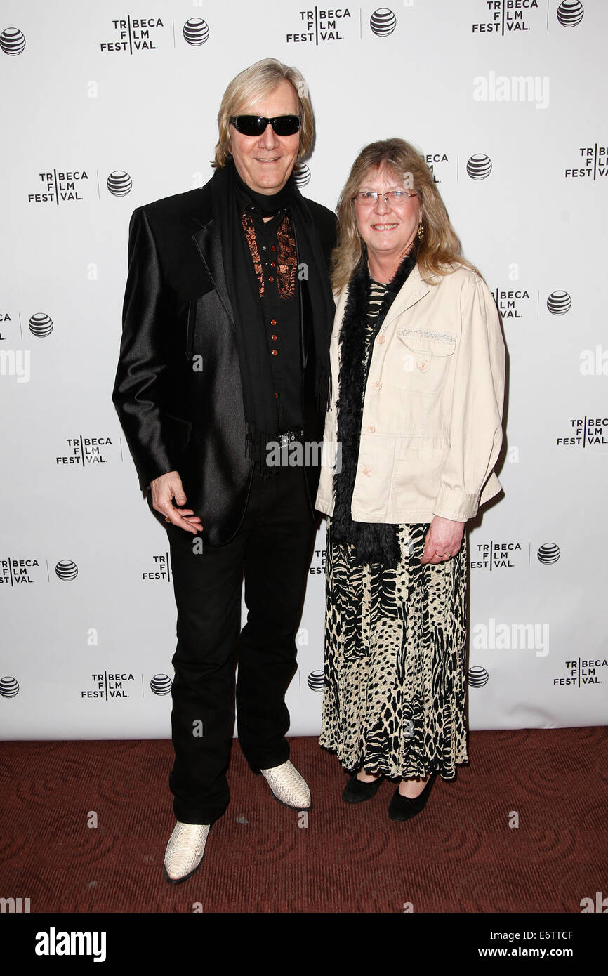 Musician Neal Smith (L) & Rose Smith attend the 'Super Duper Alice Cooper' premiere at the 2014 TriBeCa Film Festival at Cinemas Stock Photo