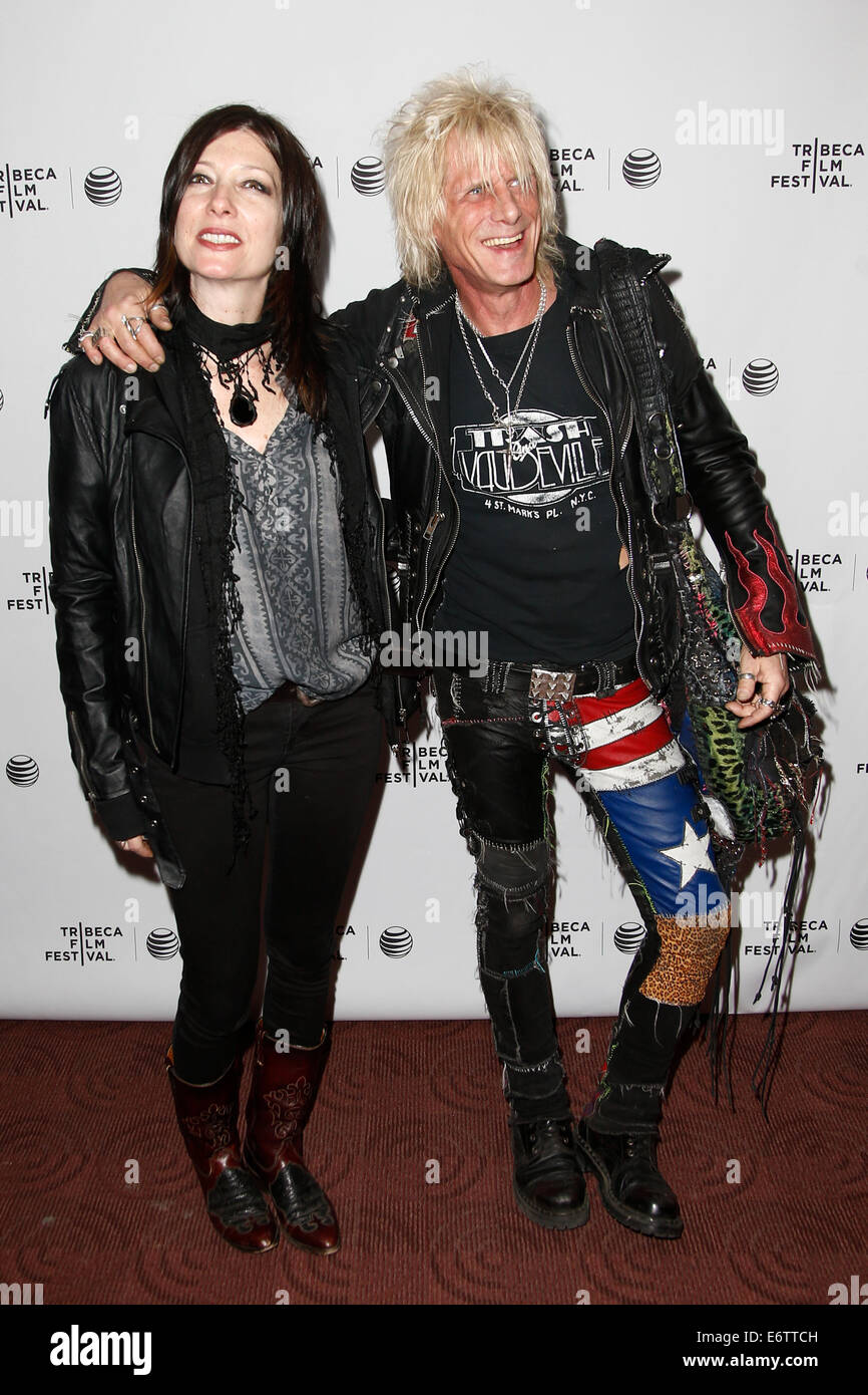 Heart & Jimmy Webb (R) attend the 'Super Duper Alice Cooper' premiere at the TriBeCa Film Festival at Chelsea Bow Tie Cinema Stock Photo