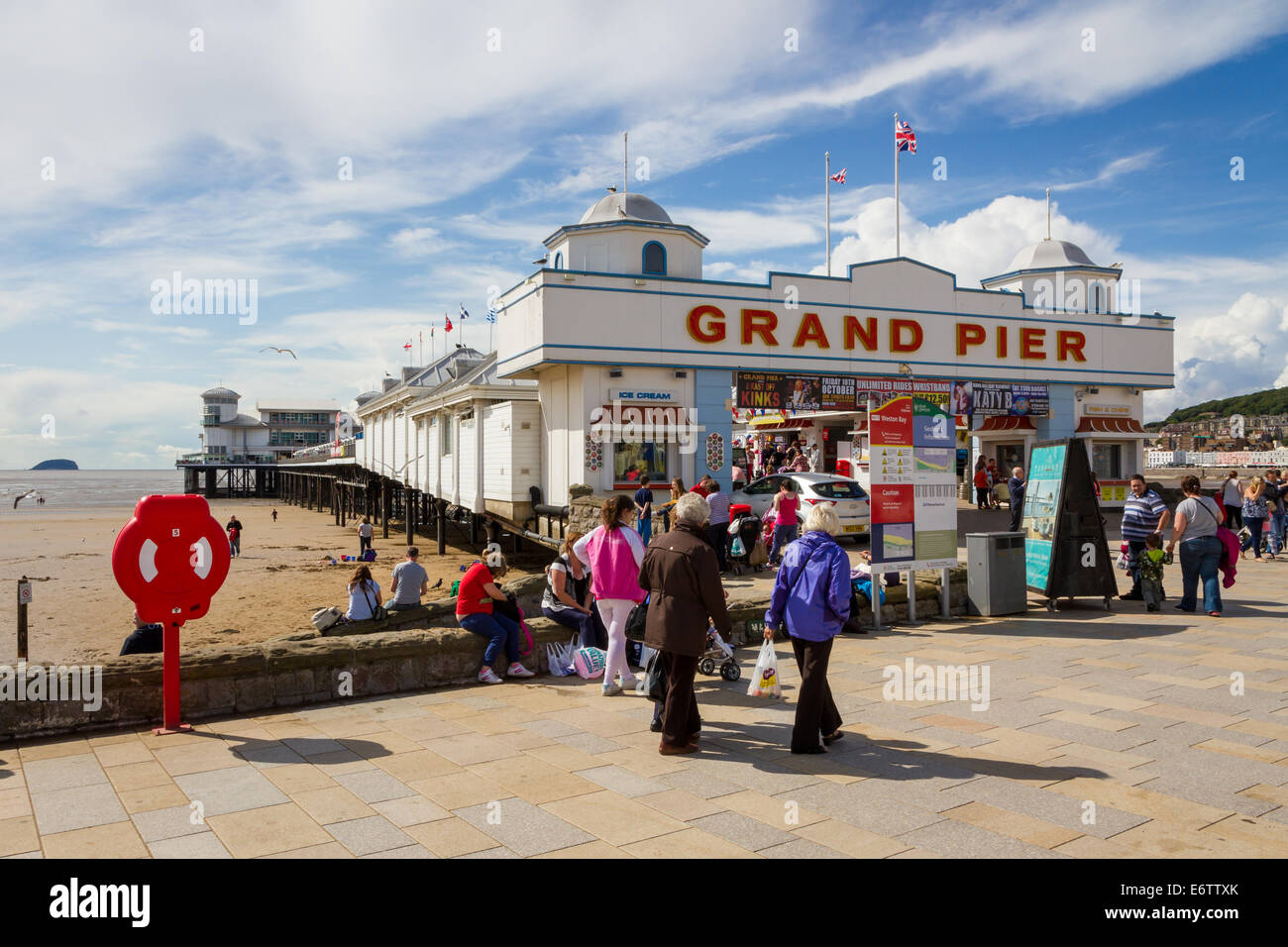 Entrance to the Grand Pier at Weston Super Mare Stock Photo