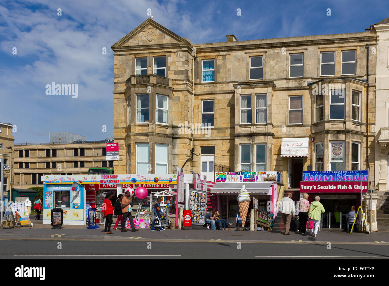 Seaside gift shops in WestonSuperMare, Somerset Stock Photo Alamy