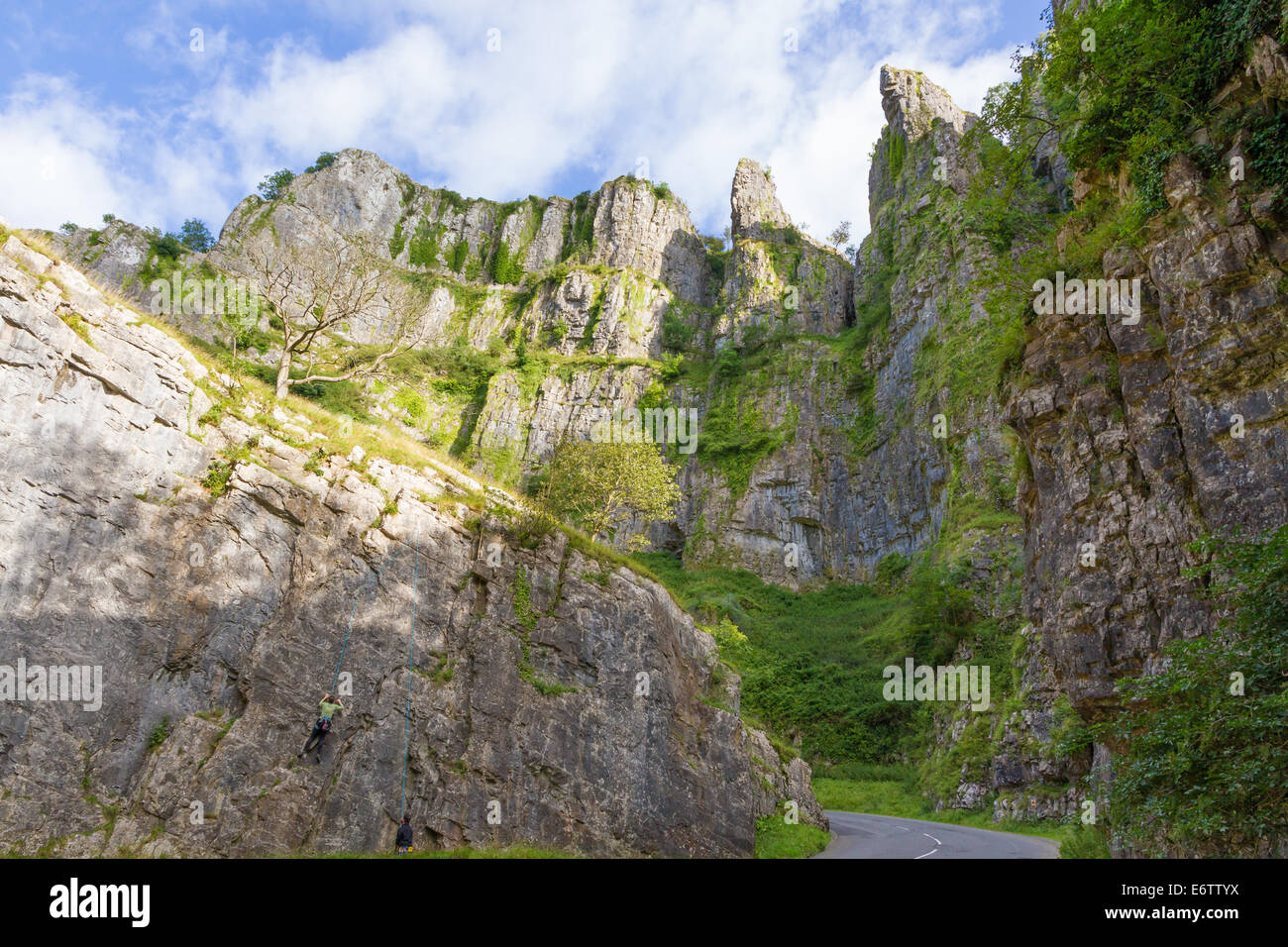 Cheddar Gorge in Cheddar, Somerset. Stock Photo