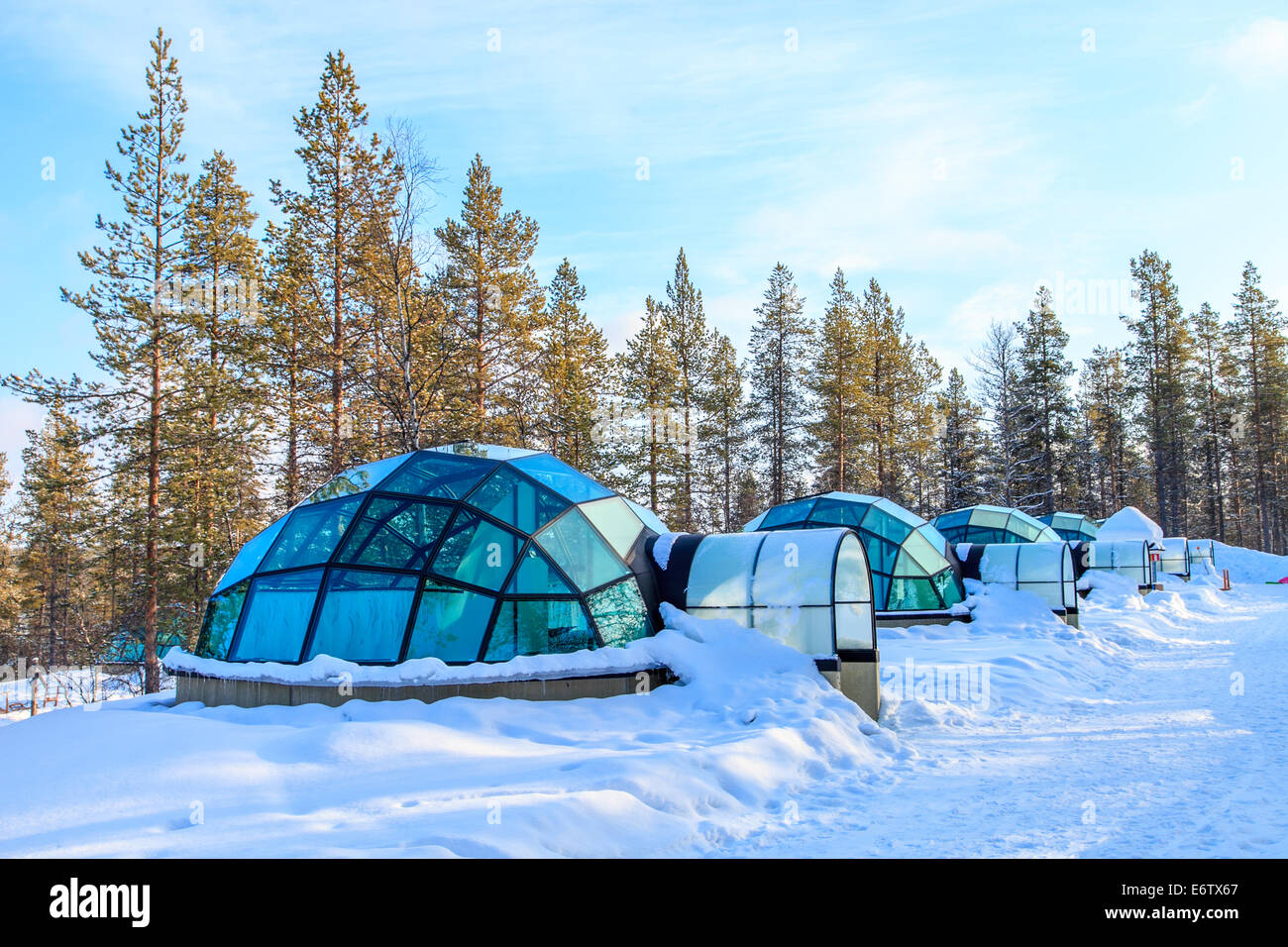 Glass igloo in north Finland Stock Photo Alamy