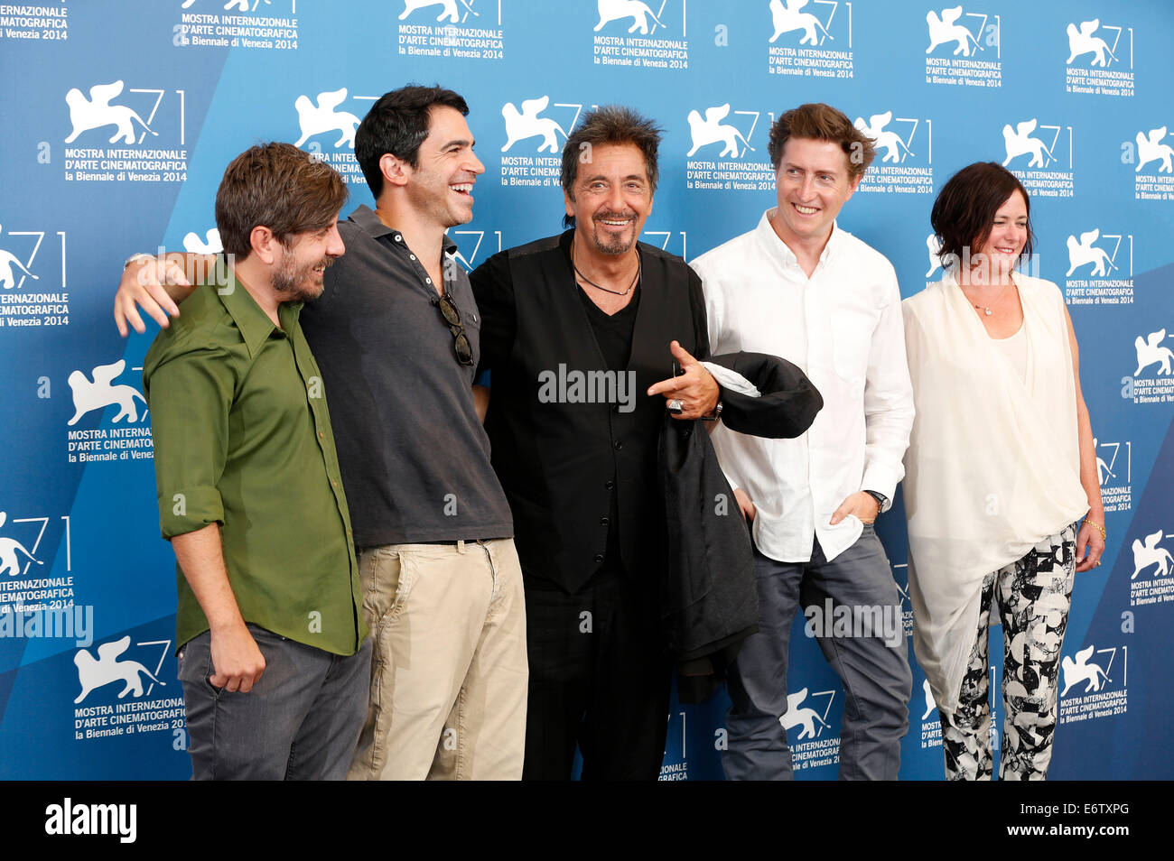 Venice, Italy. 30th Aug, 2014. Paul Logan, Chris Messina, Al Pacino, David Gordon Green and Lisa Muskat during the 'The Humbling/Manglehorn' photocall at the 71nd Venice International Film Festival on August 30, 2014. Credit:  dpa picture alliance/Alamy Live News Stock Photo