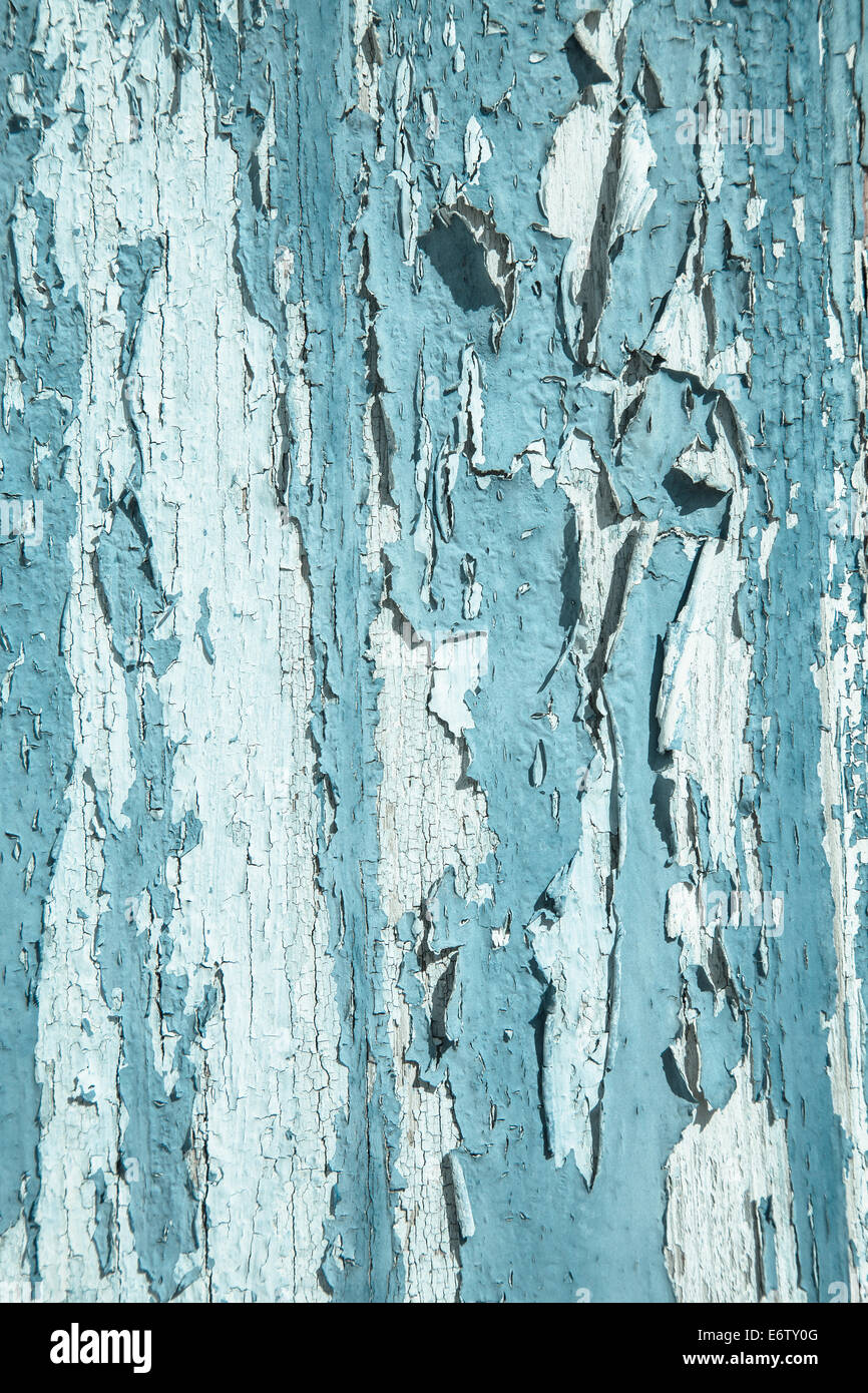 Old wooden background with grunge and cracks in blue color. Shabby Chic Style. Stock Photo