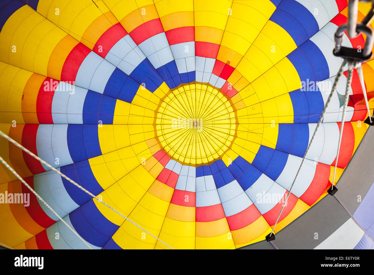 Hot Air Balloon Interior Geometric Shapes Stock Photo
