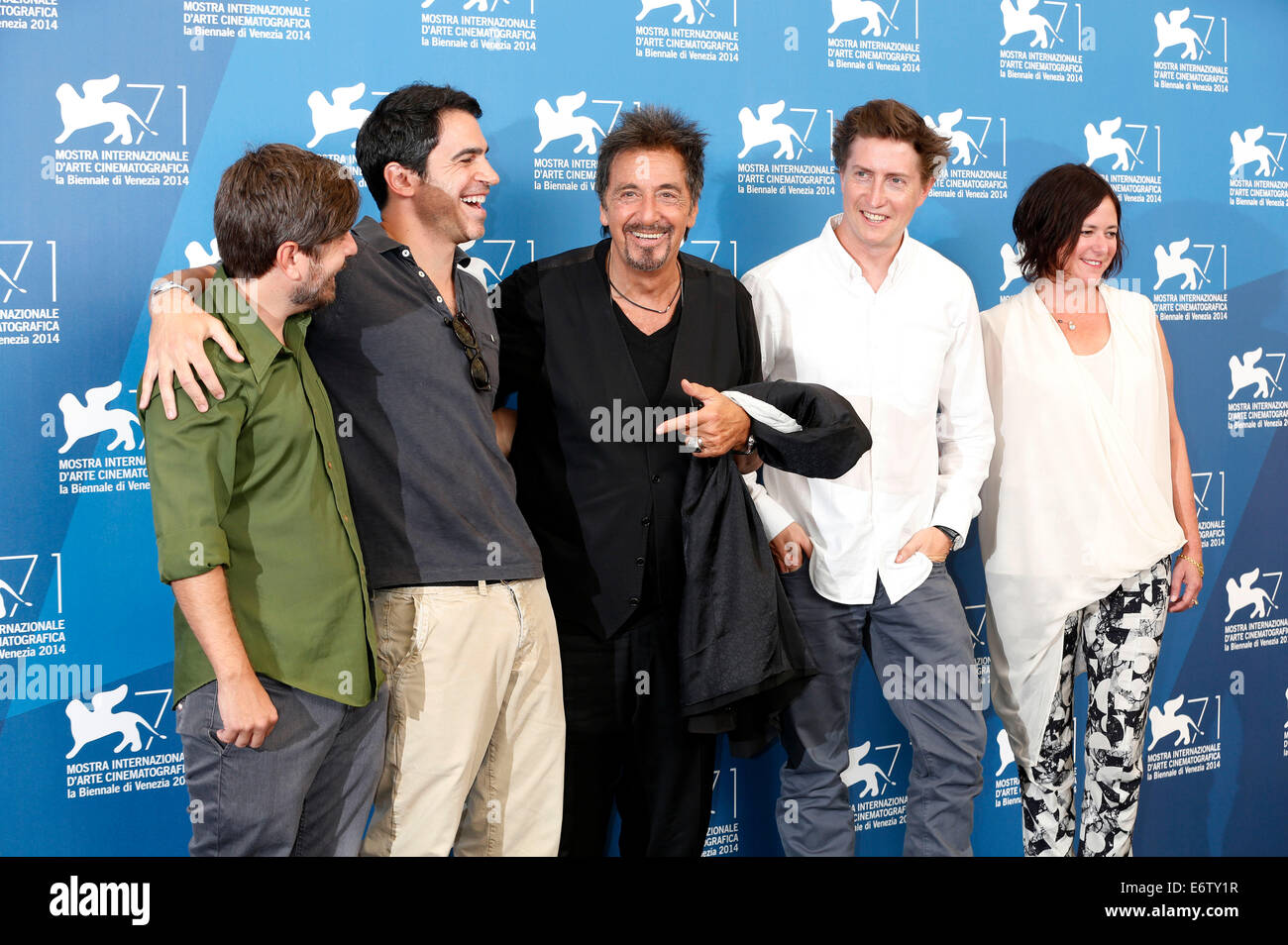 Venice, Italy. 30th Aug, 2014. Paul Logan, Chris Messina, Al Pacino, David Gordon Green and Lisa Muskat during the 'The Humbling/Manglehorn' photocall at the 71nd Venice International Film Festival on August 30, 2014. Credit:  dpa picture alliance/Alamy Live News Stock Photo