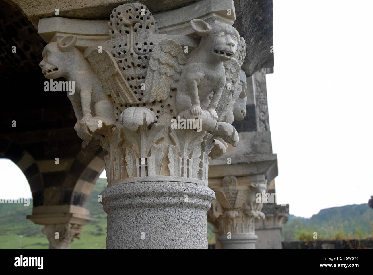 the famous medieval romanesque church of saccargia at sardinia in Italy Stock Photo