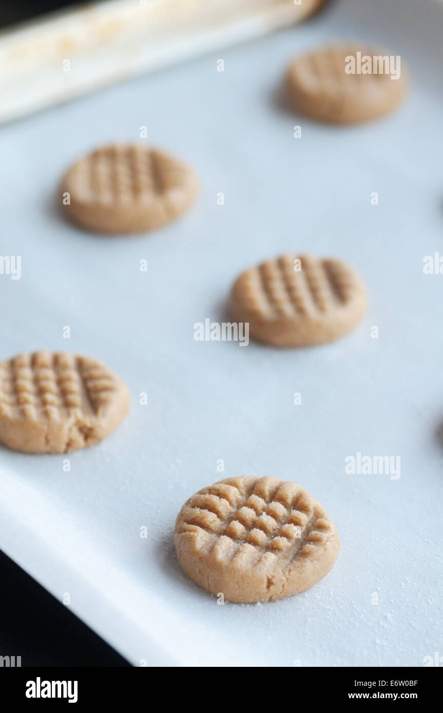 Tiny fresh homemade peanut butter drop cookies Stock Photo Alamy