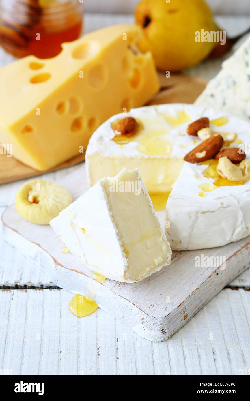 cheese and honey, food closeup Stock Photo Alamy