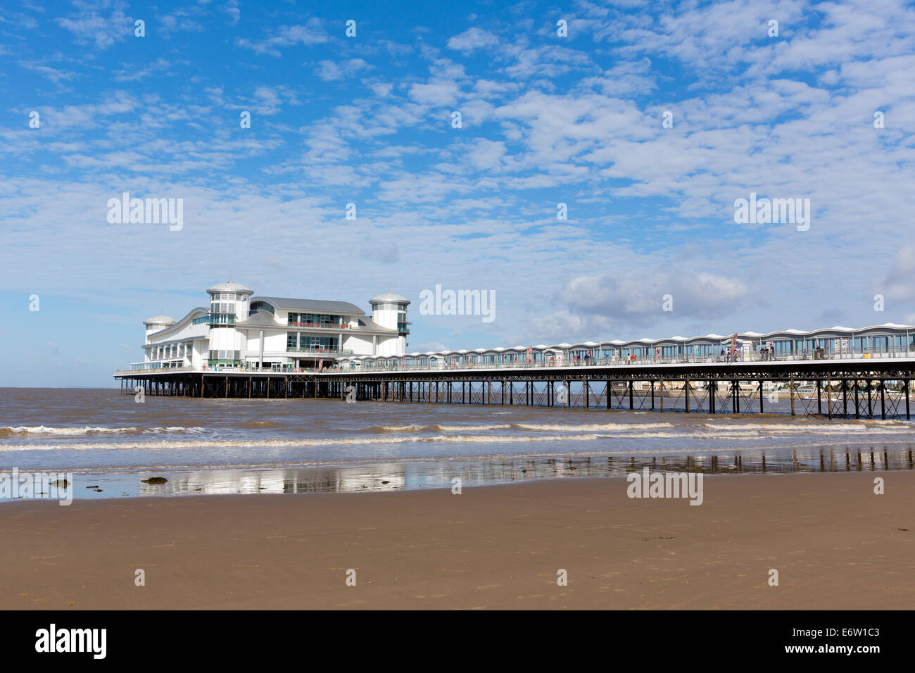 Grand Pier Weston-super-Mare Somerset in summer with blue sky Stock Photo