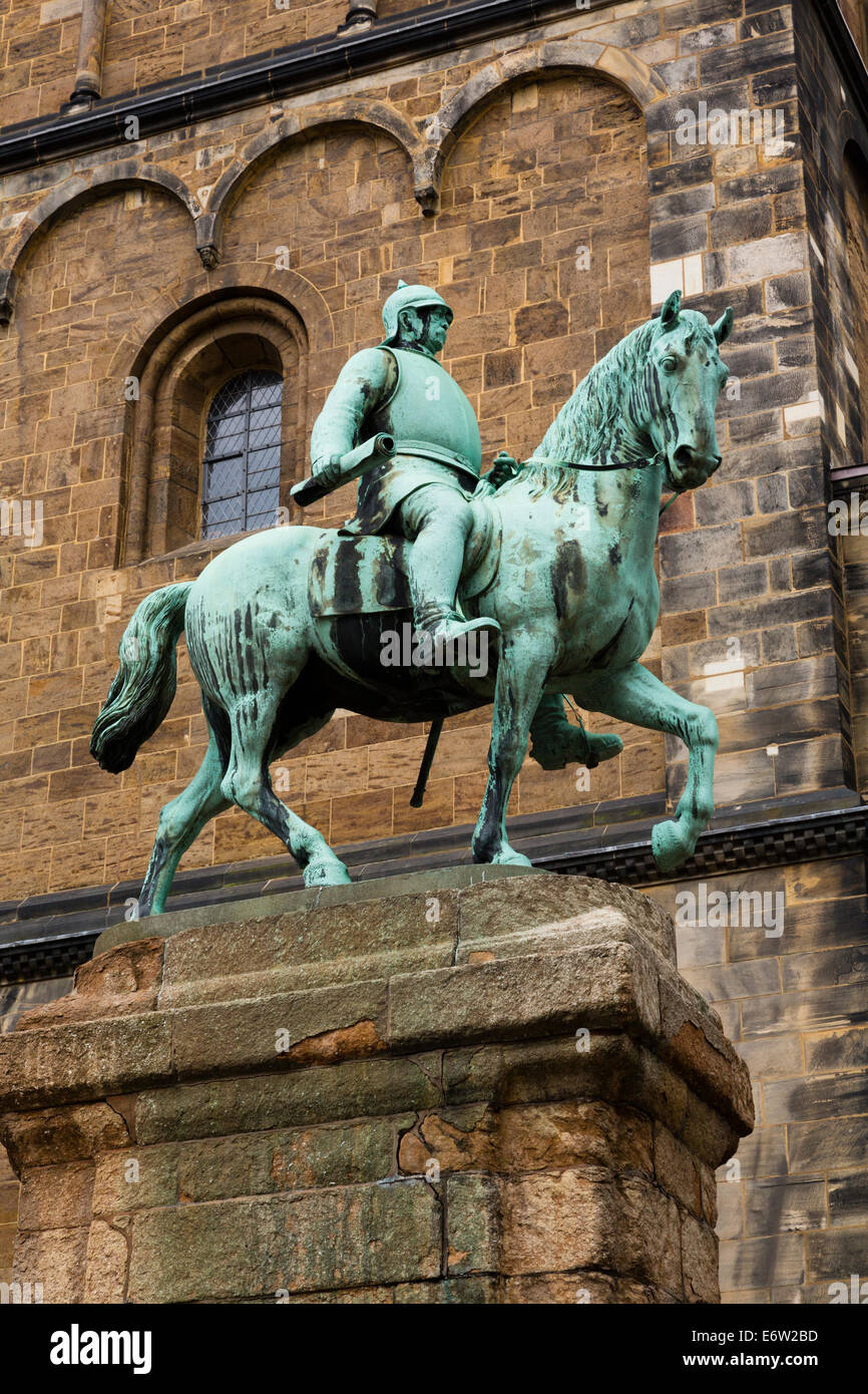 Statue of Otto Von Bismarck, outside the Bremer Dom. Stock Photo
