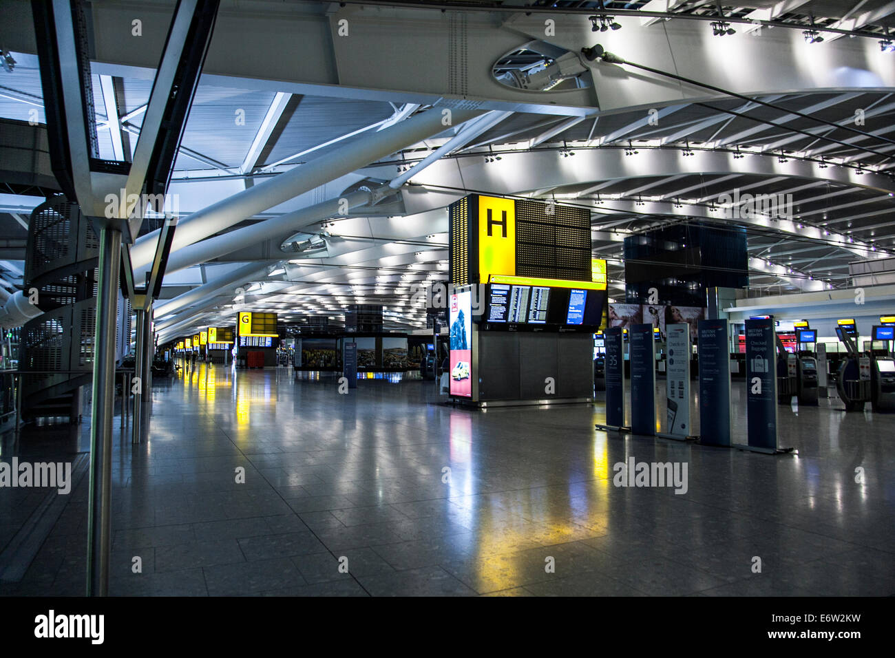 Empty terminal 5 at Heathrow Airport Stock Photo