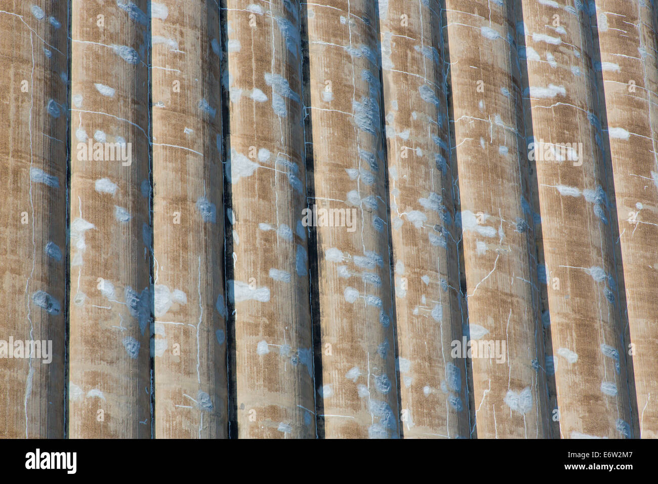 Side of grain mill silo in Buffalo New York Stock Photo
