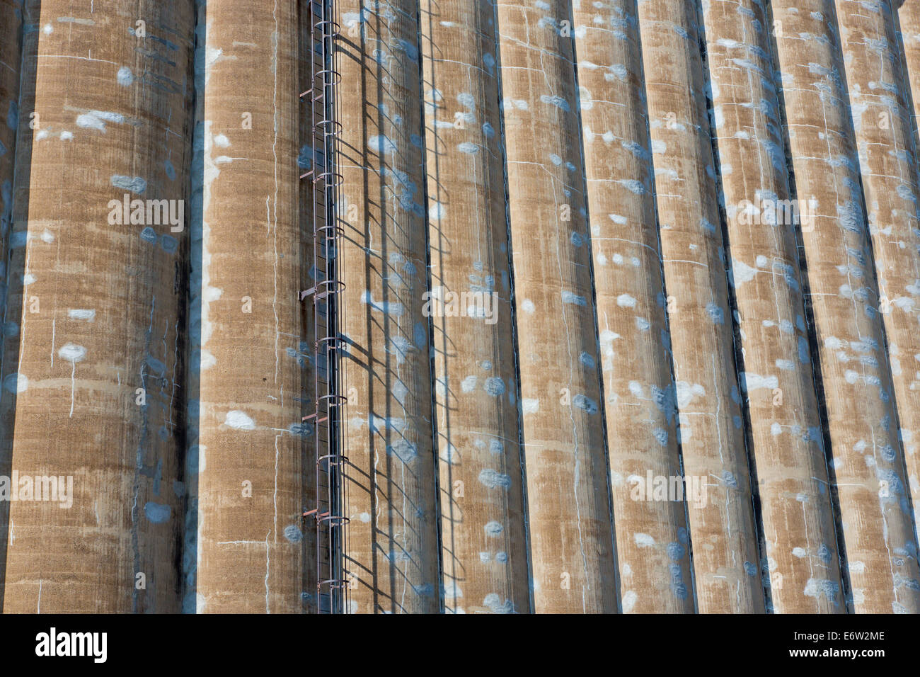 Side of grain mill silo in Buffalo New York Stock Photo